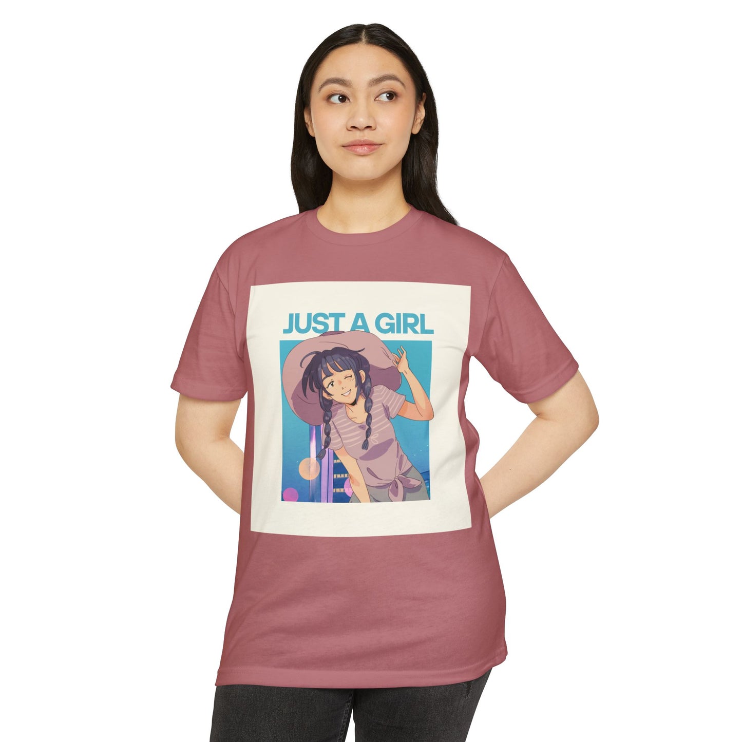 Just A Girl Graphic T-Shirt, Cute Casual Tee for Women, Summer Fashion, Anime Lover Gift, Everyday Wear
