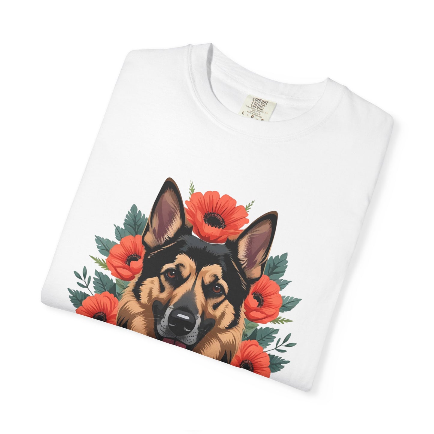 Floral German Shepherd Dog Mom T-Shirt, Perfect Gift for Dog Lovers, Mother’s Day, Birthday, Casual Wear, Comfortable Everyday Tee
