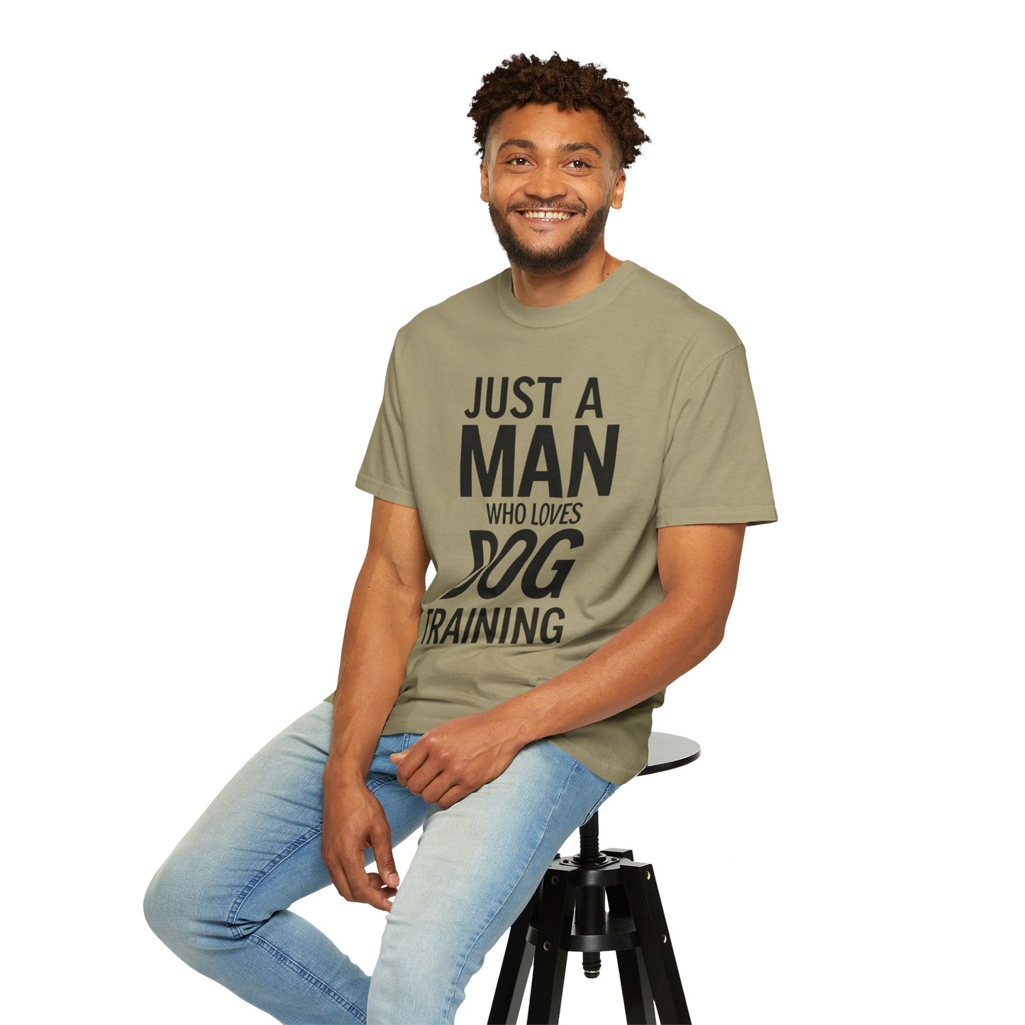 Dog Training Enthusiast T-Shirt - Just a Man Who Loves Dog Training, Pet Lover Gift, Casual Comfort Wear, Dog Owner Apparel, Gift for Dog Lovers