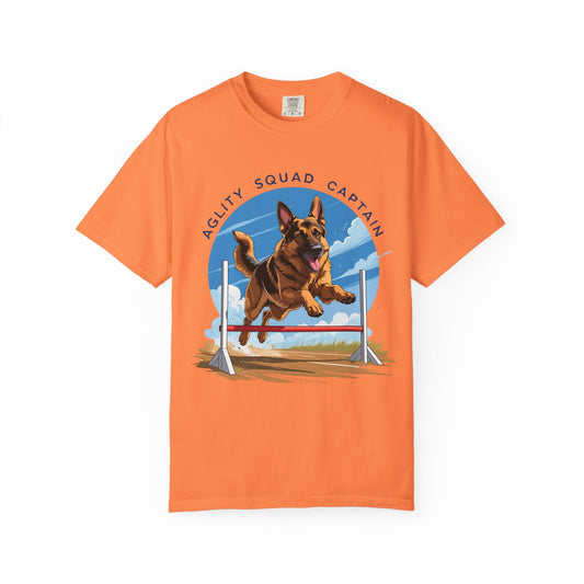 Agility Squad Captain German Shepherd T-Shirt, Dog Lover Gift, Unisex Tee, Pet Agility Sport Shirt, Casual Wear, Funny Dog Mom Apparel