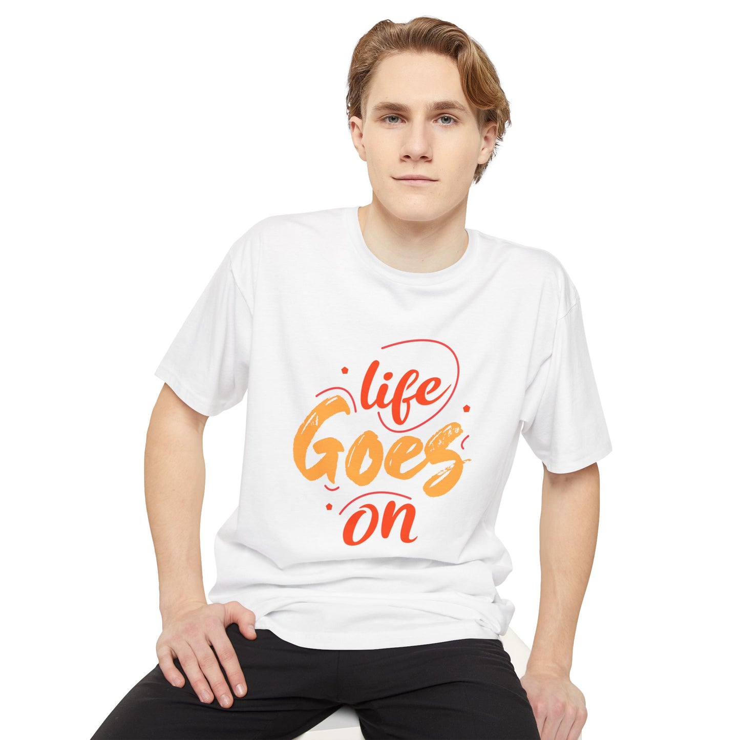 Inspirational Unisex Urban Tee - 'Life Goes On', Casual Streetwear, Gift for Friends, Motivational Outfit, Comfortable Daily Wear