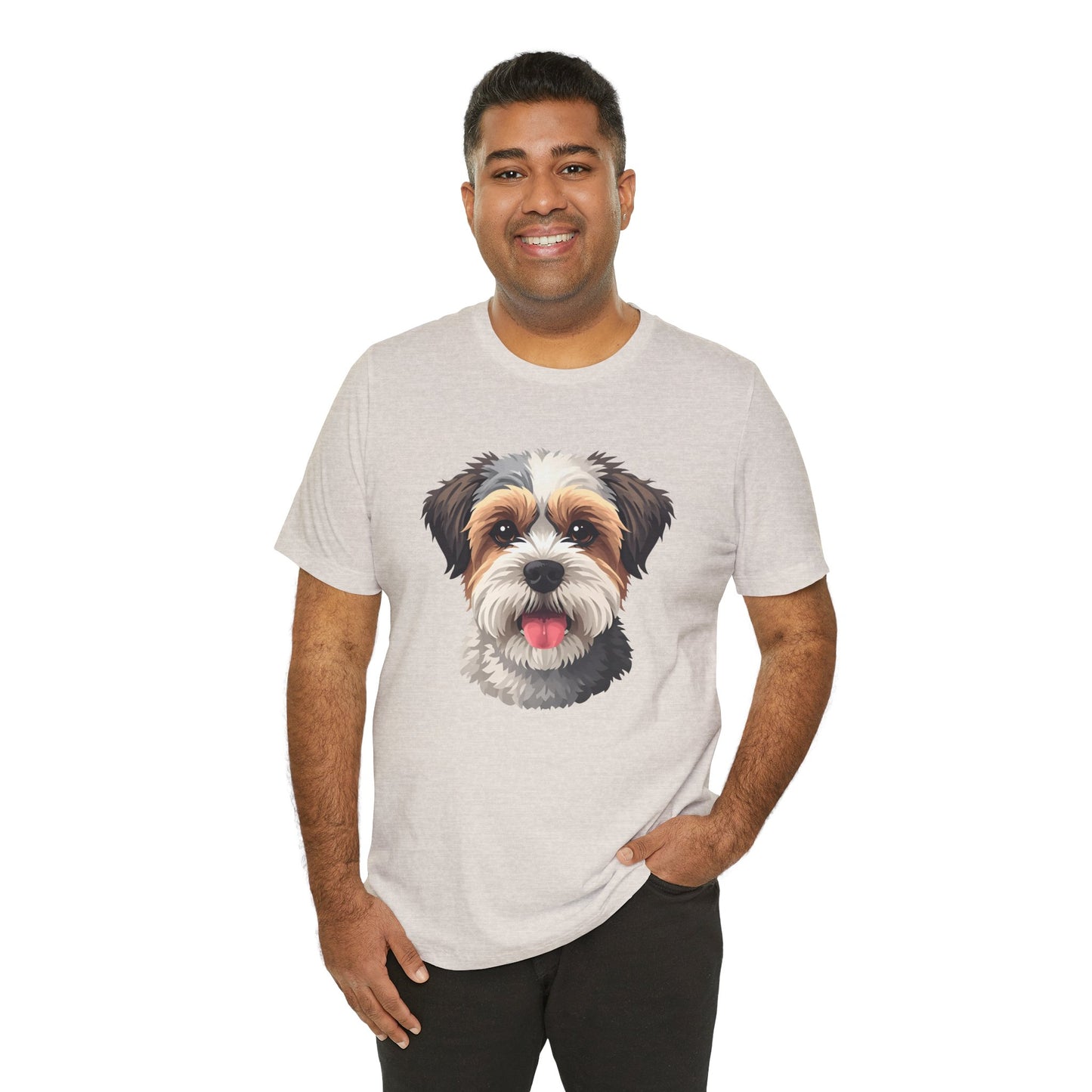 Unisex Dog Lover T-Shirt Featuring a 3D Design of Cute Fluffy Bichon Frise Mix | Gift for Dog Owners