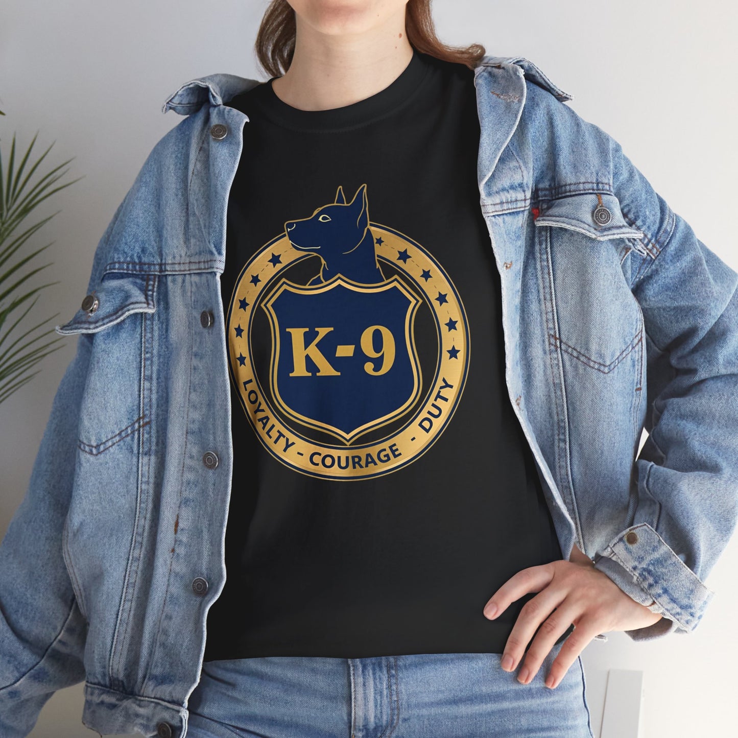 K-9 Police Unisex Heavy Cotton Tee - Loyalty Courage Duty | Dog Lover Gift, Law Enforcement Apparel, Dog Training Shirt