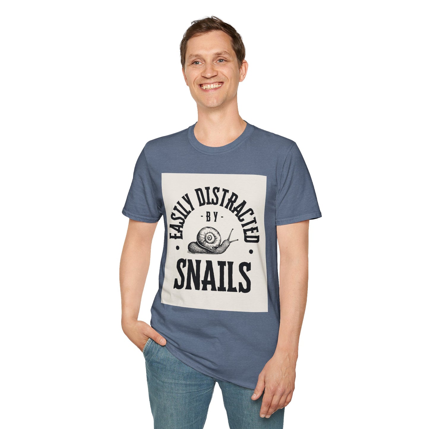 Easily Distracted by Snails Vintage T-Shirt, Funny Snail Tee, Gift for Nature Lovers, Humorous Graphic Shirt, Cute Casual Wear