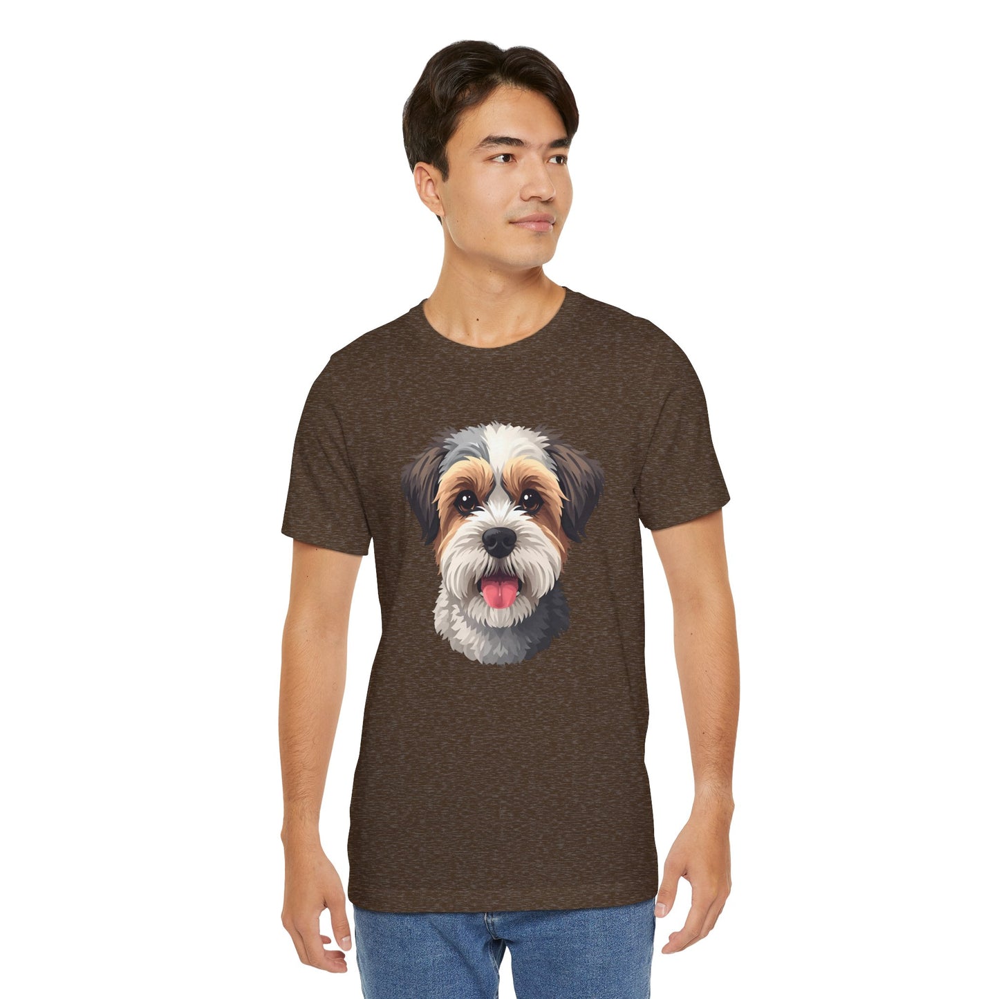Unisex Dog Lover T-Shirt Featuring a 3D Design of Cute Fluffy Bichon Frise Mix | Gift for Dog Owners