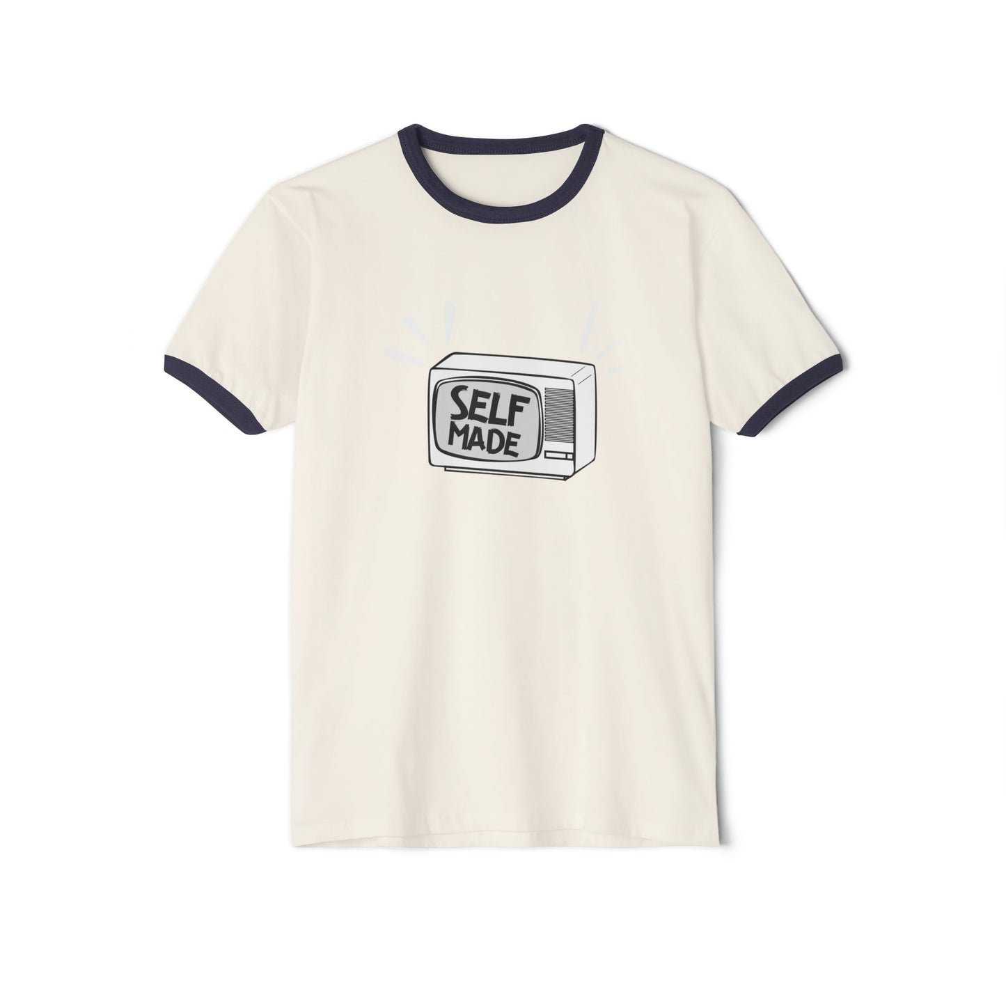 Self Made Unisex Cotton Ringer T-Shirt | Vintage Style Tee, Motivational Gift, Casual Wear, Entrepreneurship Shirt, Everyday Comfort