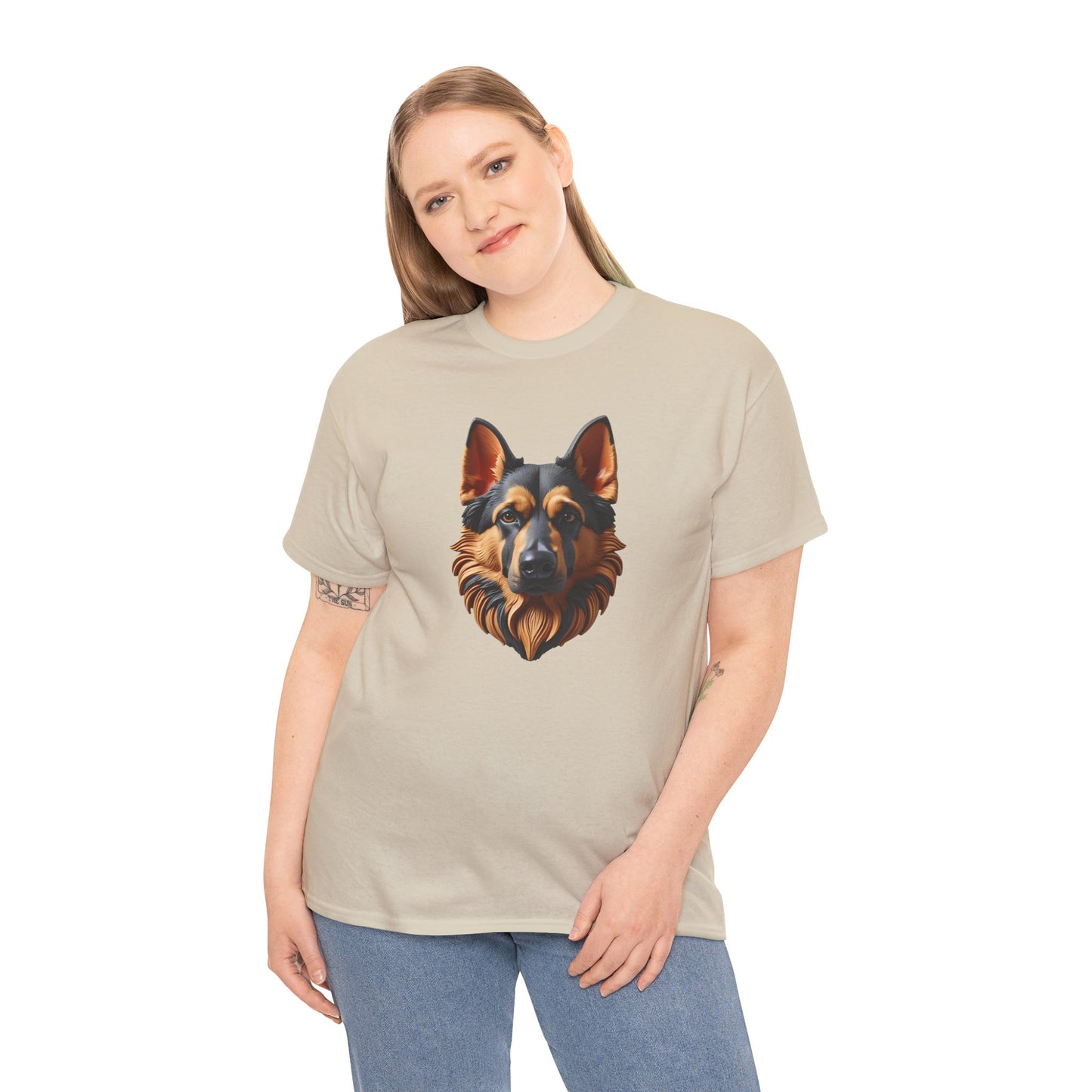 German Shepherd Lover Tee With 3D Design, Unisex Cotton Shirt, Dog T-Shirt, Pet Lovers Gift, Animal Enthusiast Apparel