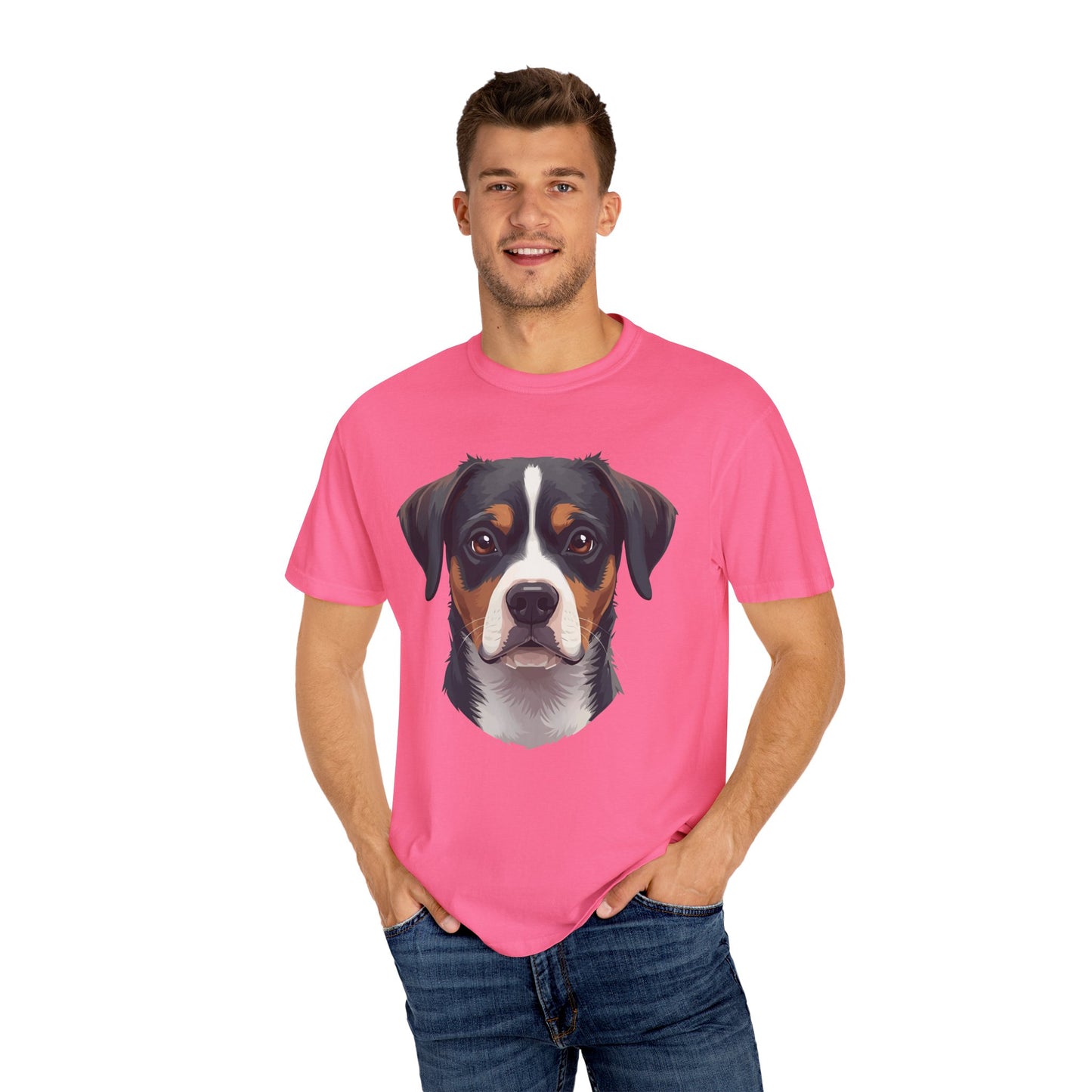 Unisex Tricolor Dog's 3D Design T-Shirt, Gift for Dog Owners, Animal Lover Apparel