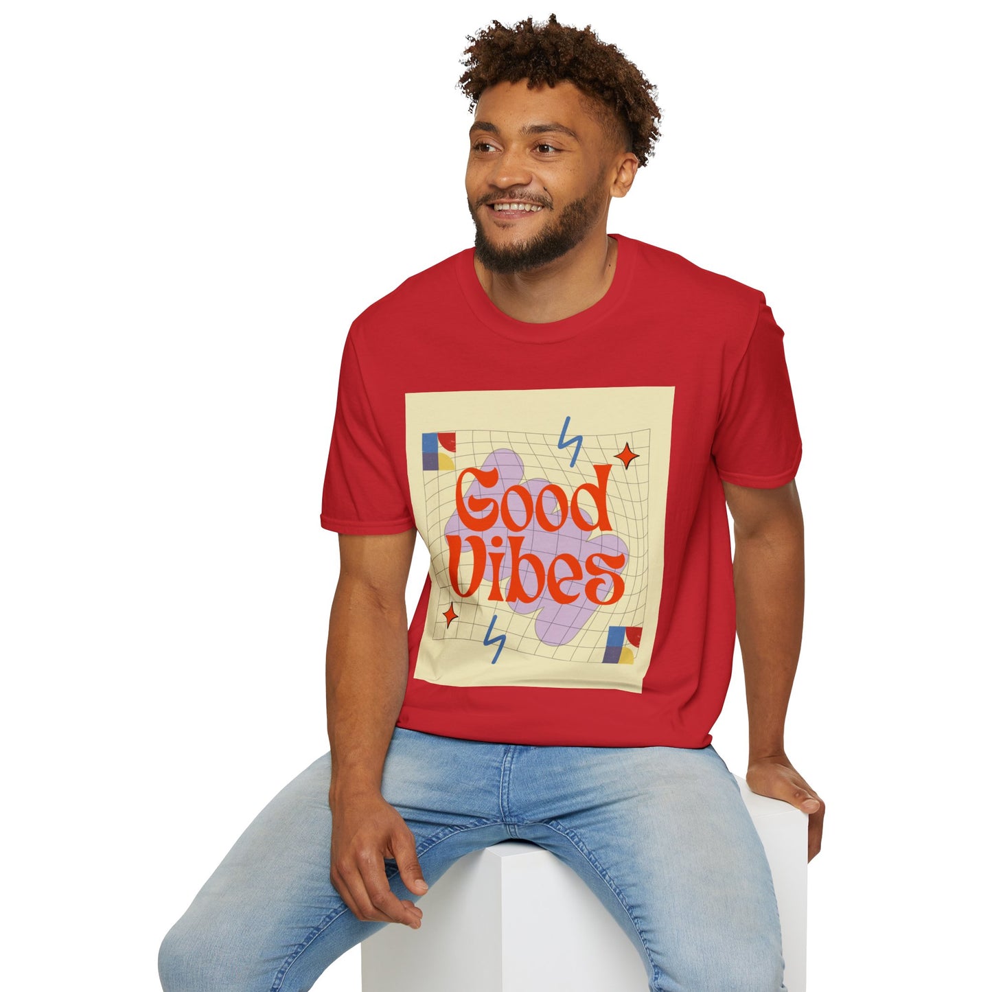 Good Vibes Unisex Softstyle T-Shirt, Relaxed Fit Tee, Casual Wear, Gift Idea, Positive Quotes, Everyday Comfort, Summer Fashion