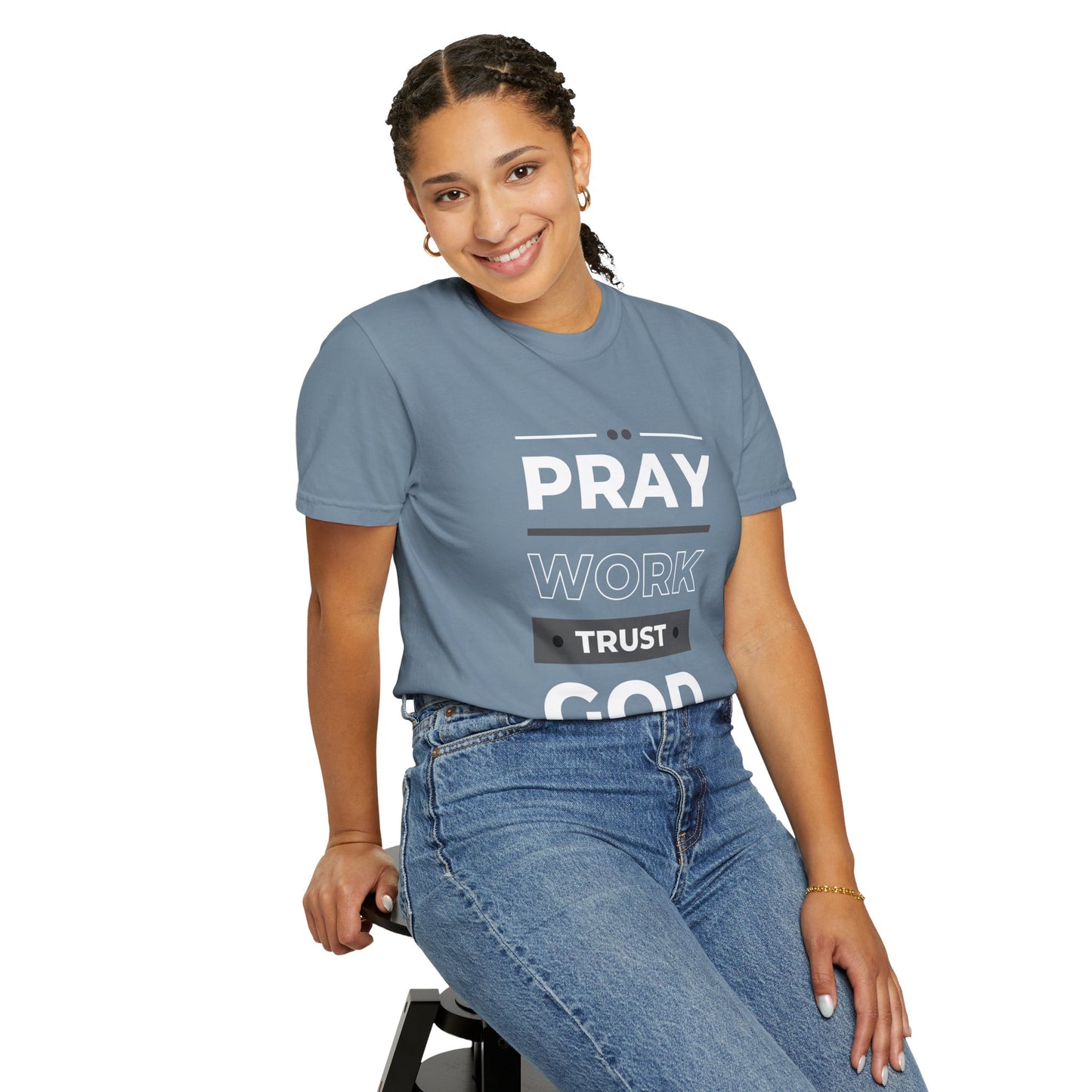 Faith-Inspired Garment-Dyed T-shirt, Inspirational Tee, God Trust Shirt, Religious Apparel, Motivational Gift, Unisex Fashion