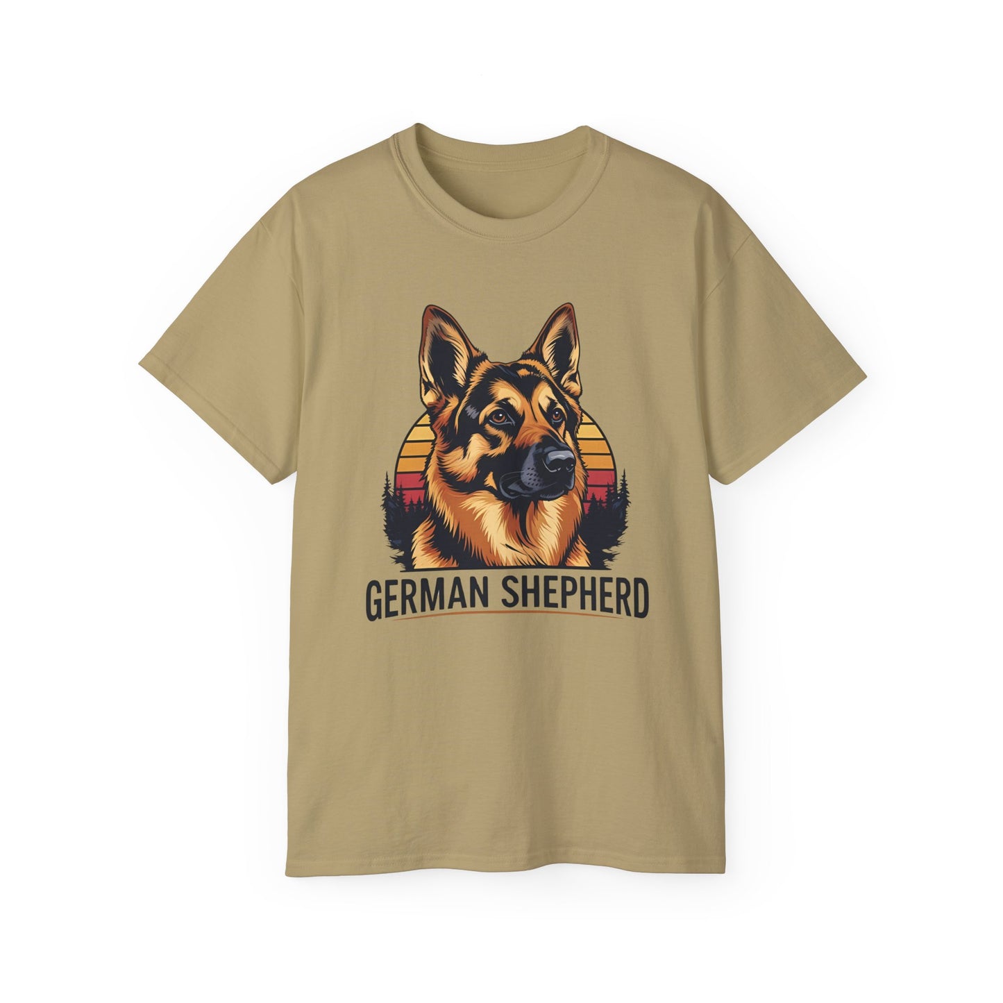 German Shepherd Ultra Cotton Tee, Dog Lover Gift, Retro Design, Pet Owner Shirt, Animal Apparel, Birthday Gift, Casual Wear