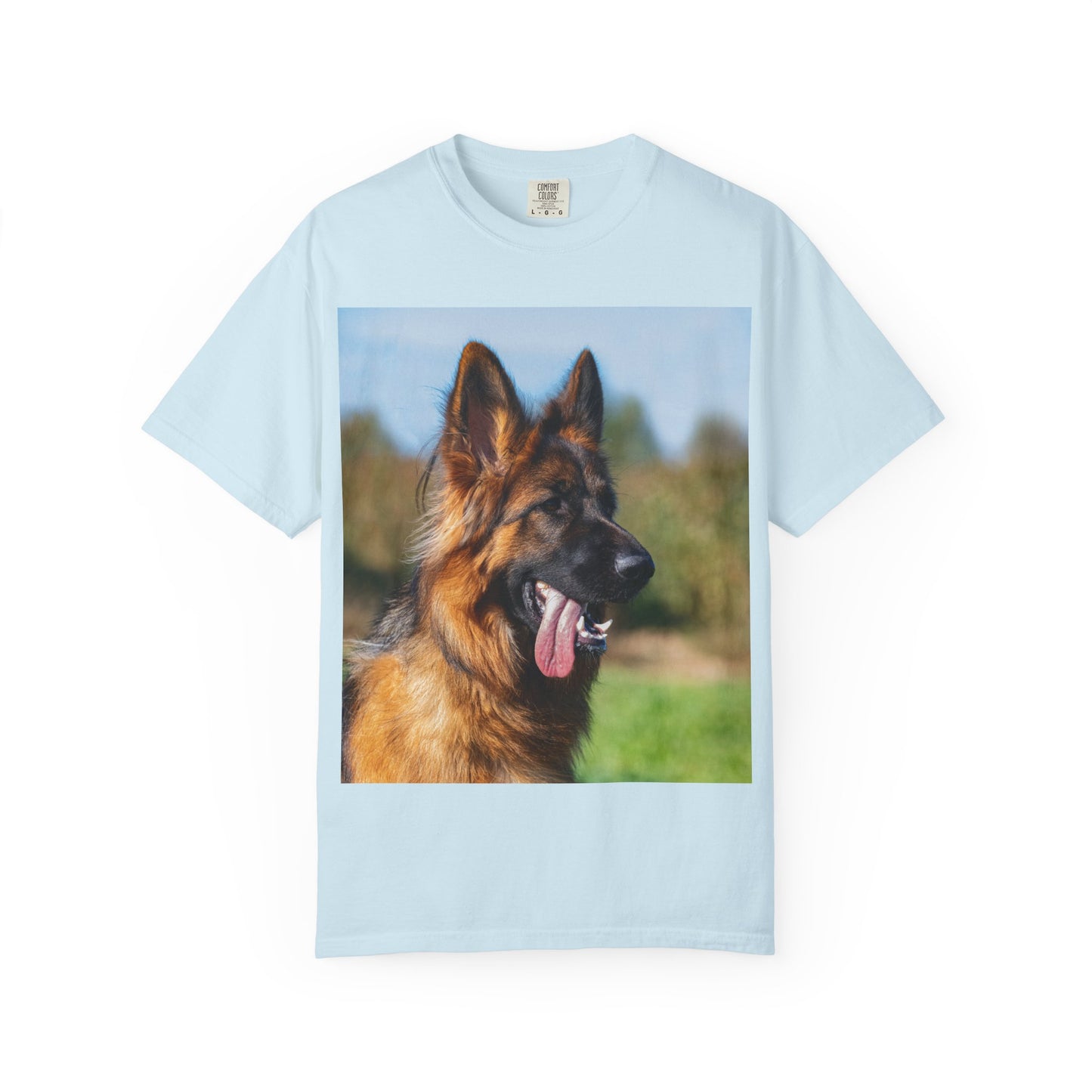 Unisex Dog Lover T-Shirt Featuring a Stunning Showline German Shepherd Puppy Leaving Tongue Out