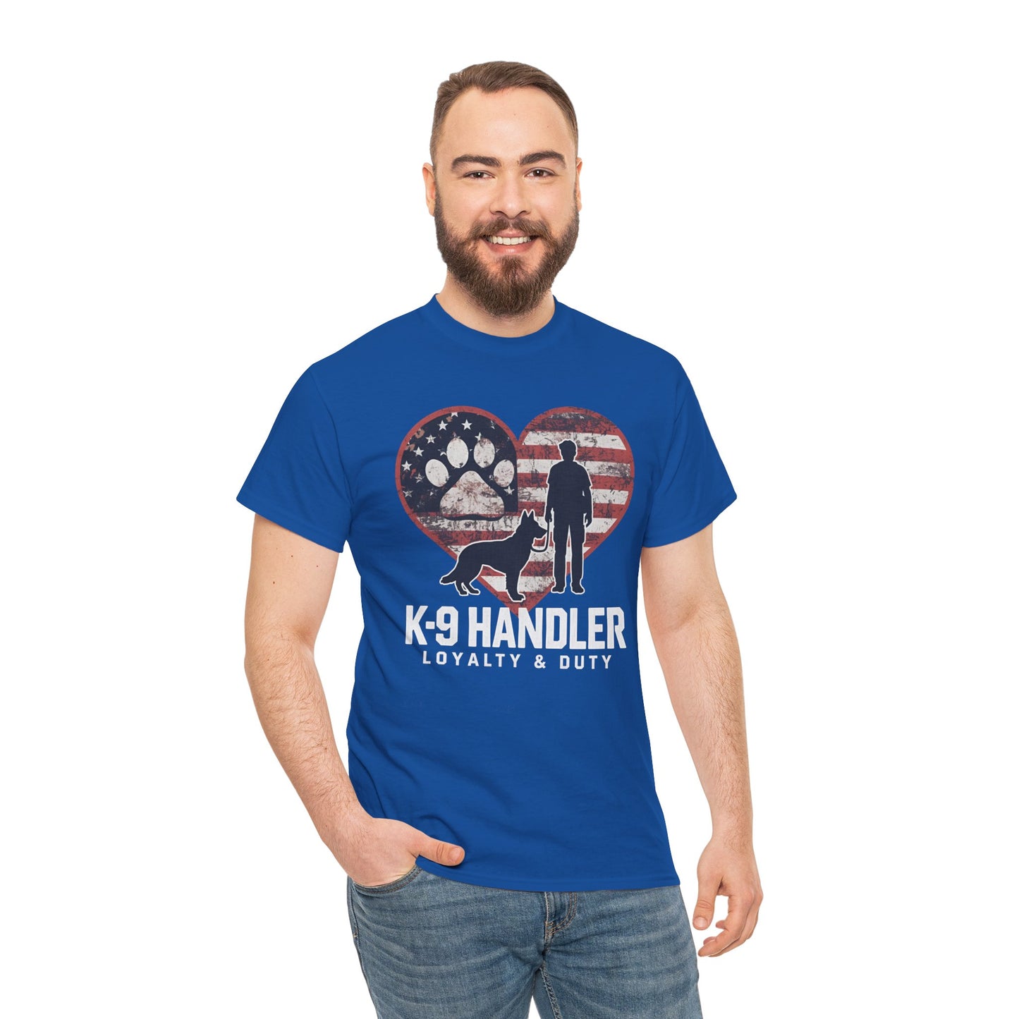 K-9 Handler Heart Tee | Loyalty & Duty T-Shirt | Dog Lover Gift, Police Support Shirt