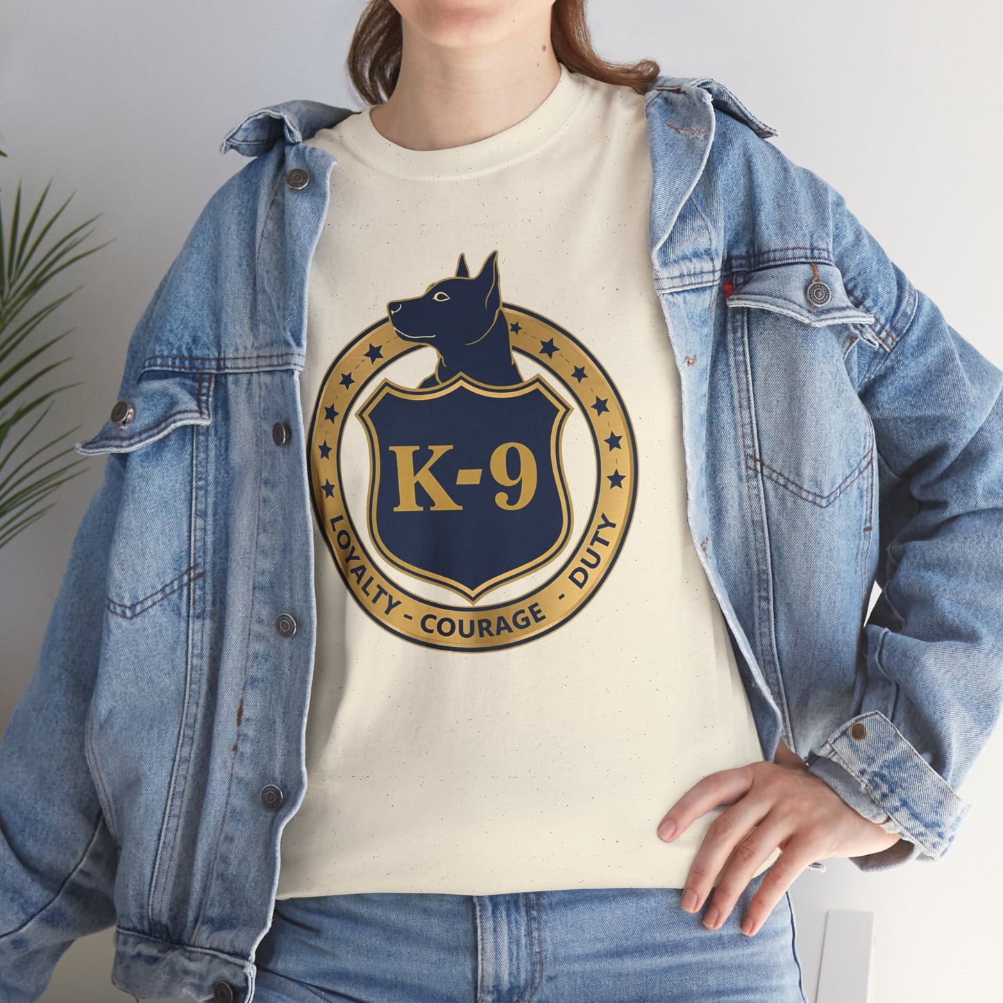 K-9 Police Unisex Heavy Cotton Tee - Loyalty Courage Duty | Dog Lover Gift, Law Enforcement Apparel, Dog Training Shirt