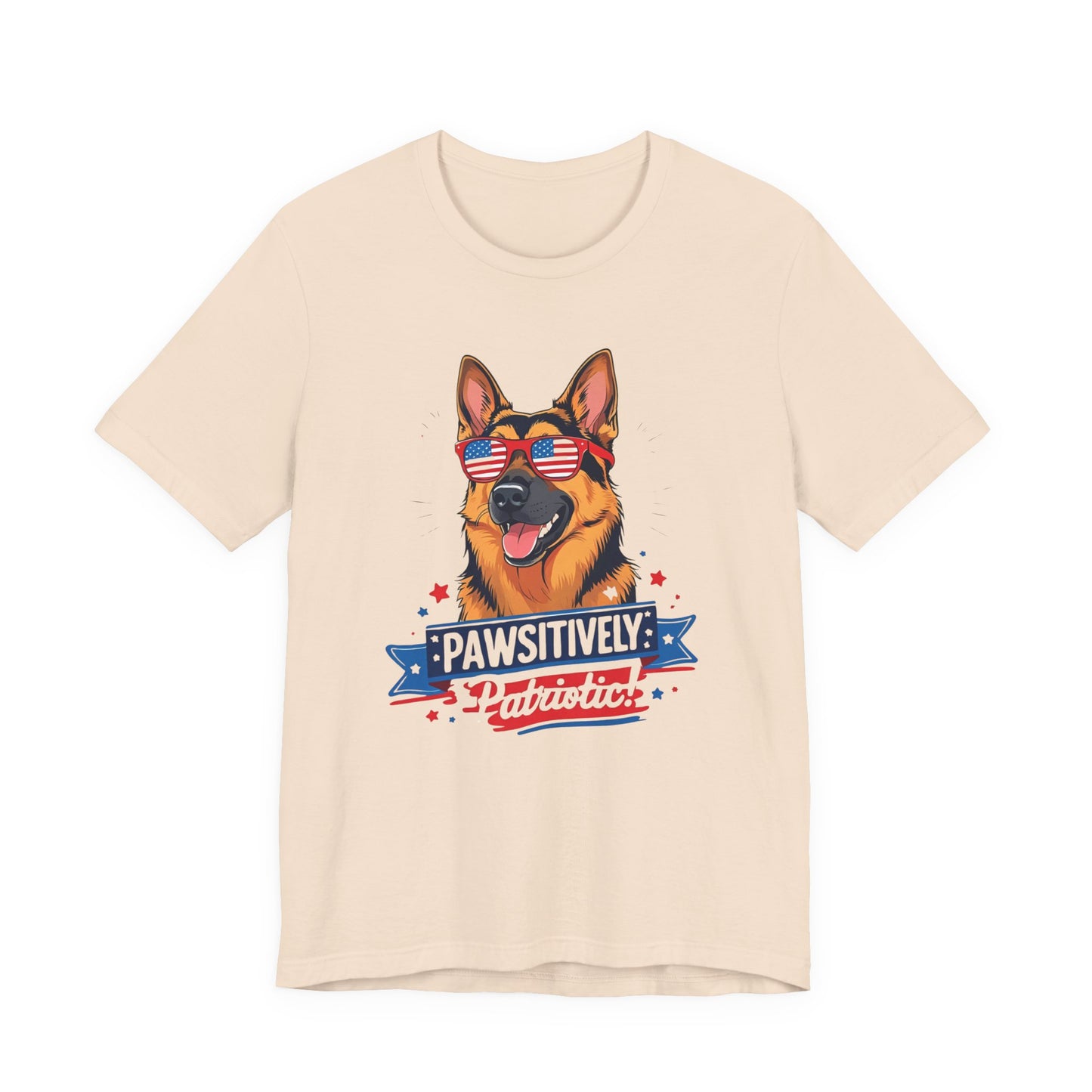 Pawsitively Patriotic German Shepherd Dog Tee, Unisex T-Shirt, Perfect for Summer Celebrations, Pet Lovers Gift, 4th of July Apparel