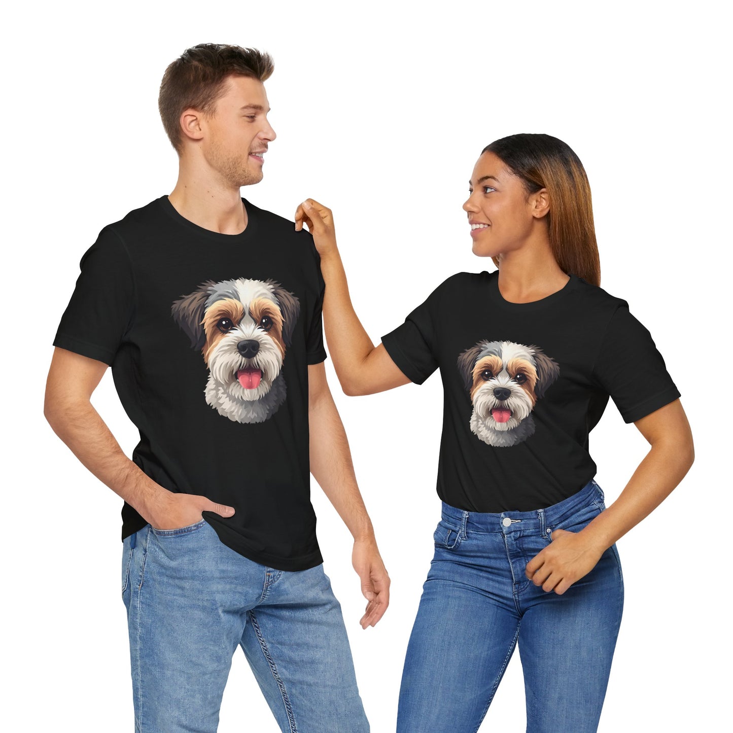 Unisex Dog Lover T-Shirt Featuring a 3D Design of Cute Fluffy Bichon Frise Mix | Gift for Dog Owners
