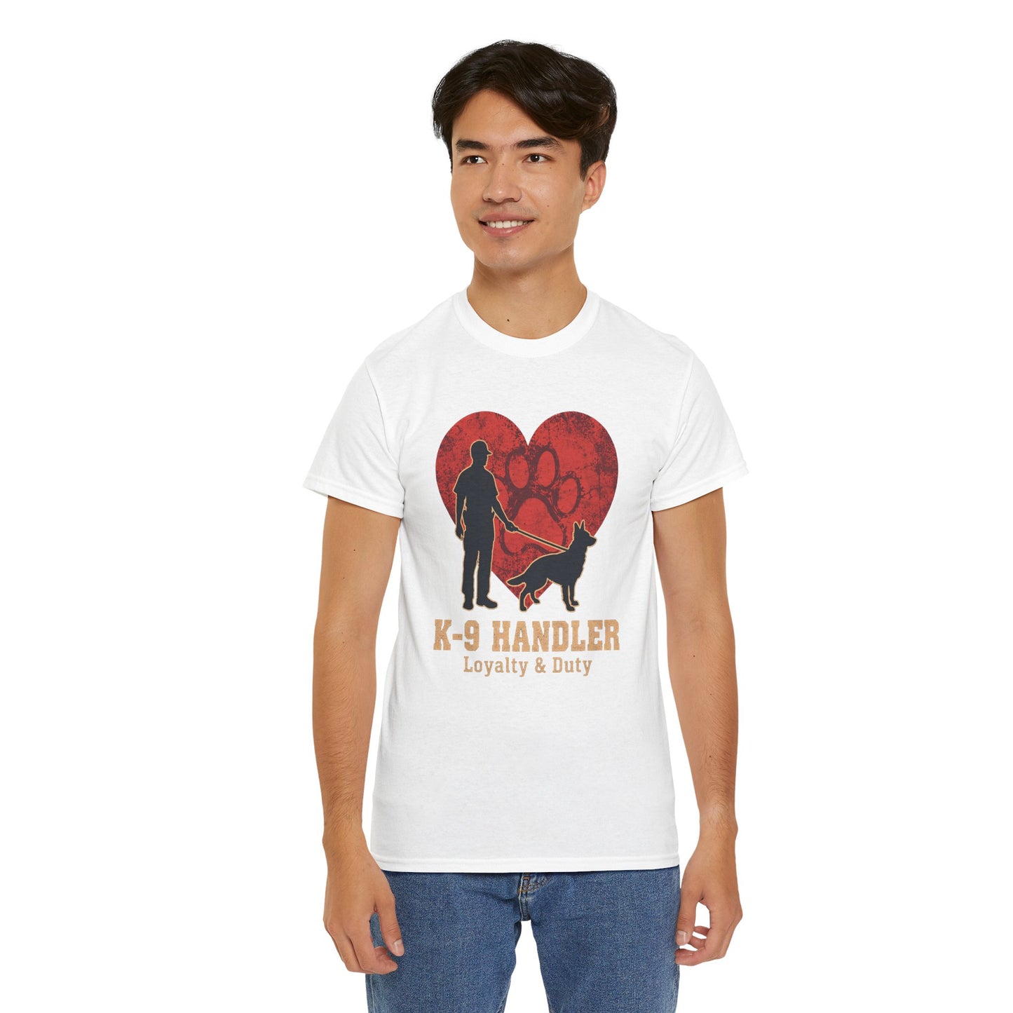 K-9 Handler Heart Tee - Loyalty & Duty, Dog Lover Gift, Pet Owner Apparel