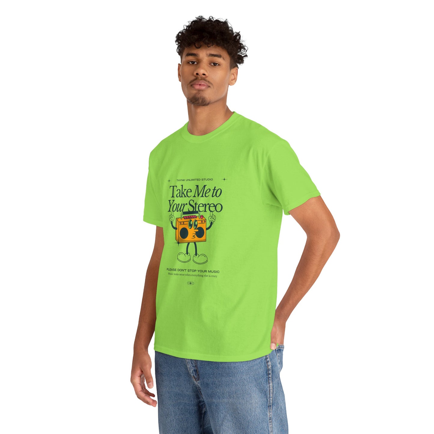 Retro Music Lover Tee - Take Me To Your Stereo, Vintage Style Shirt, Graphic T-Shirt, Unisex Cotton Top, Perfect Gift for Musicians, Summer Outfit