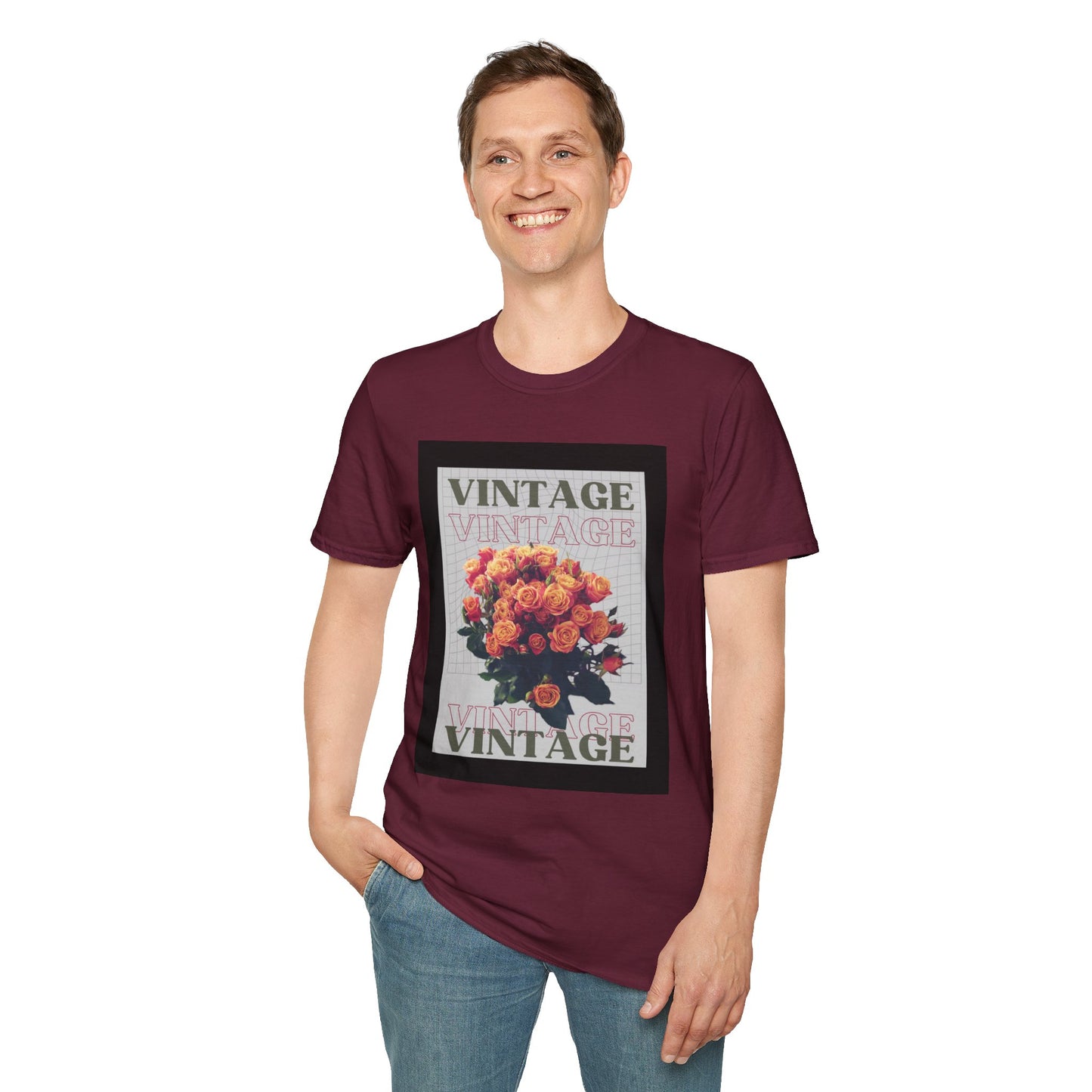 Vintage Floral Graphic Unisex T-Shirt, Retro Tee, Casual Wear, Gift for Her, Vintage Aesthetic, Flower Print Shirt