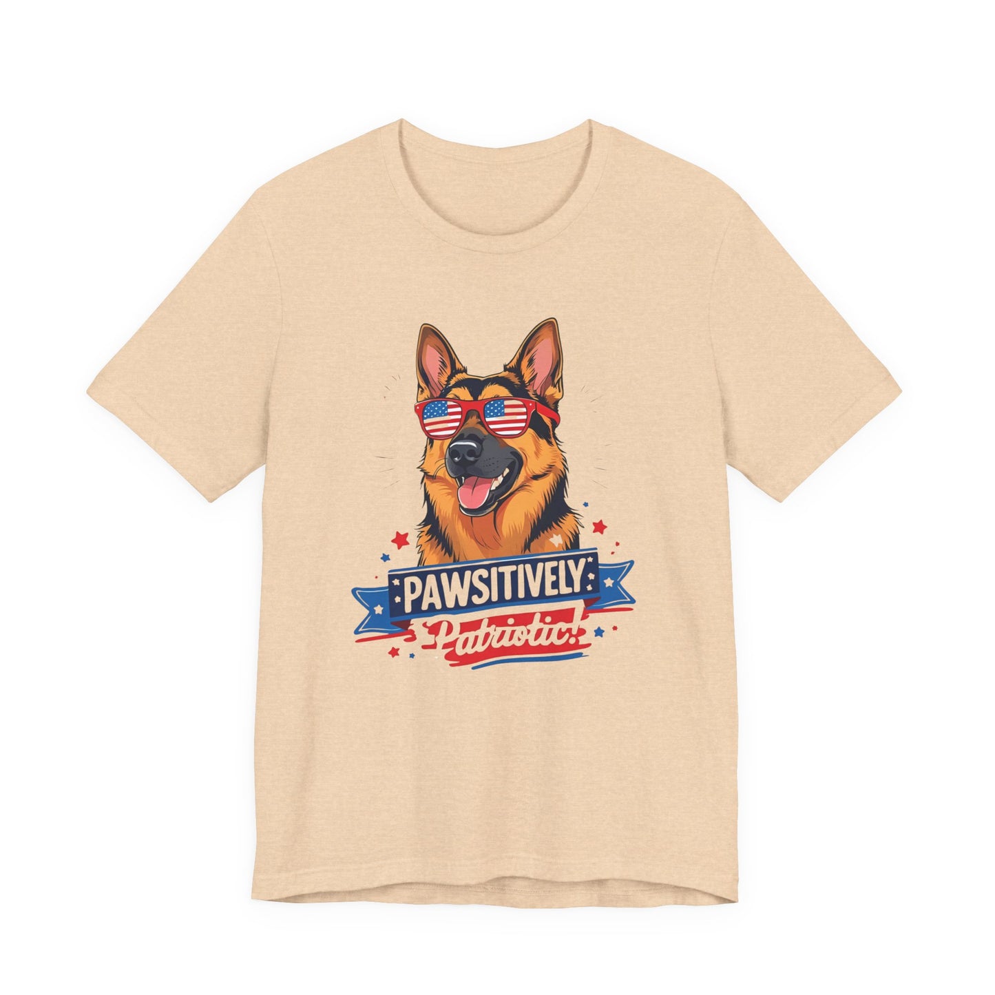 Pawsitively Patriotic German Shepherd Dog Tee, Unisex T-Shirt, Perfect for Summer Celebrations, Pet Lovers Gift, 4th of July Apparel