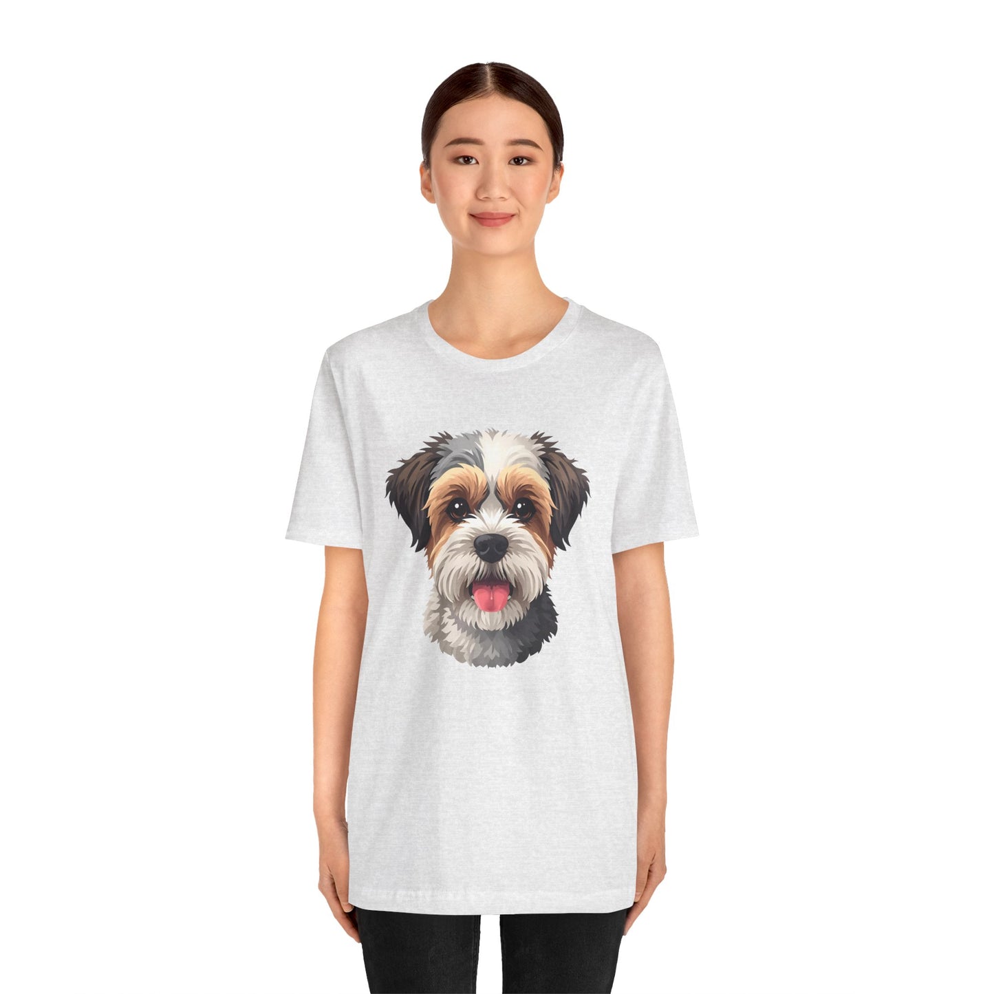 Unisex Dog Lover T-Shirt Featuring a 3D Design of Cute Fluffy Bichon Frise Mix | Gift for Dog Owners