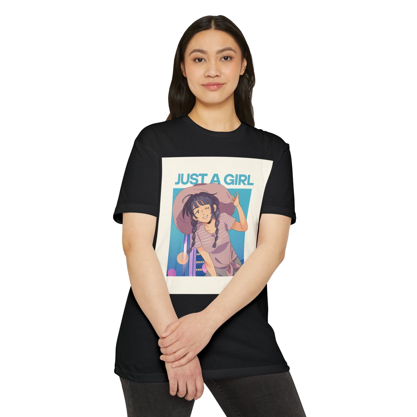 Just A Girl Graphic T-Shirt, Cute Casual Tee for Women, Summer Fashion, Anime Lover Gift, Everyday Wear