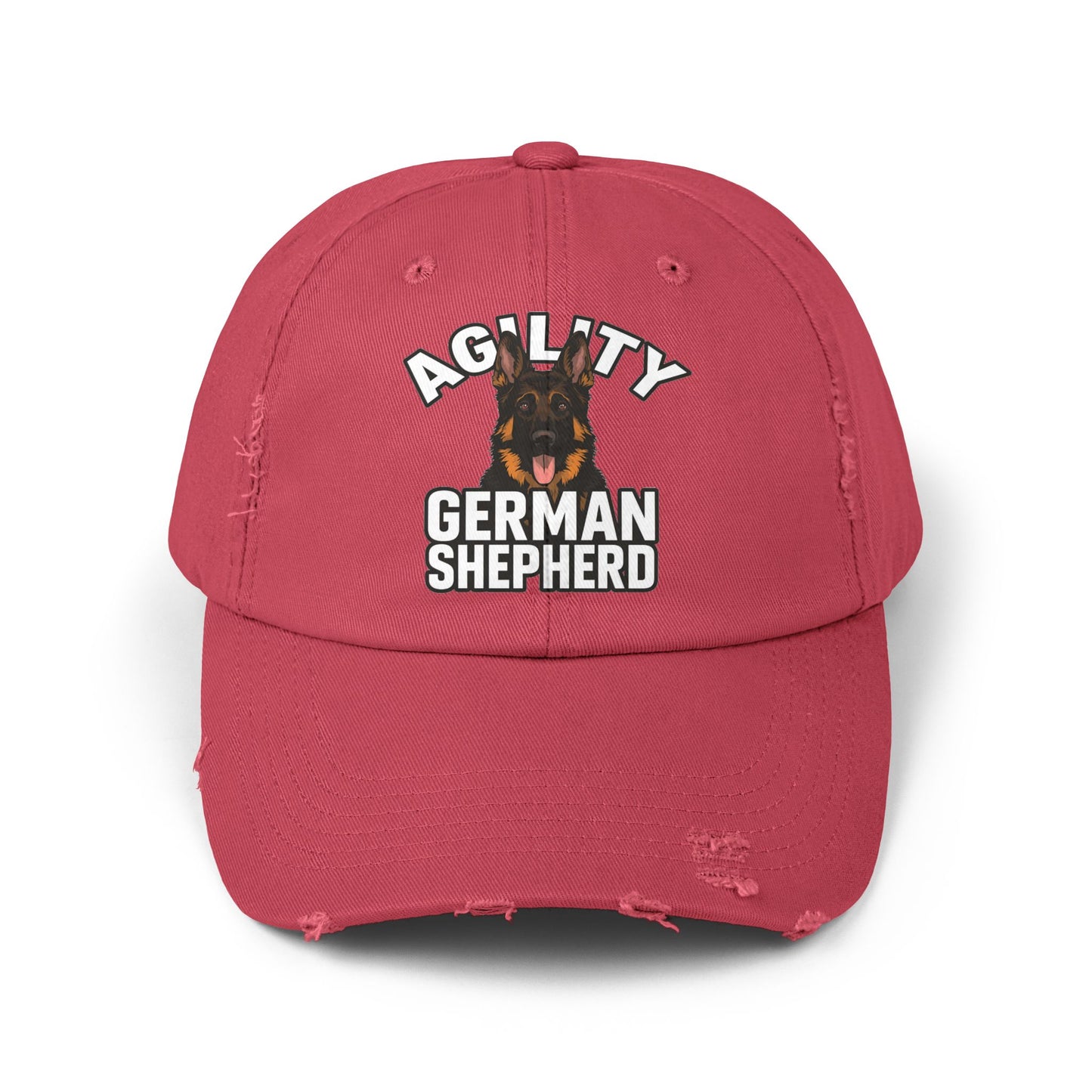 German Shepherd Agility Cap, Distressed Unisex Baseball Hat, Dog Lover Gift, Pet Training Accessory, Outdoor Sports Apparel