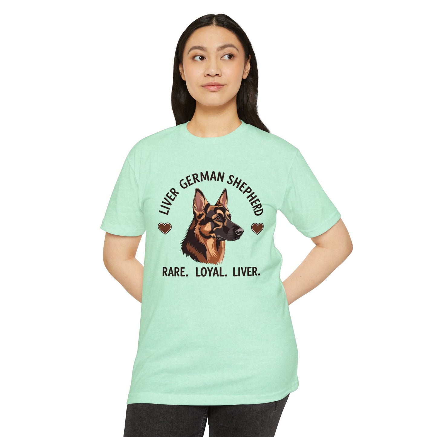 Liver German Shepherd T-Shirt - Rare Loyal Liver, Dog Lover Gift, Unisex Pet Tee, Animal Lover Apparel, Perfect for Birthdays and Dog Shows