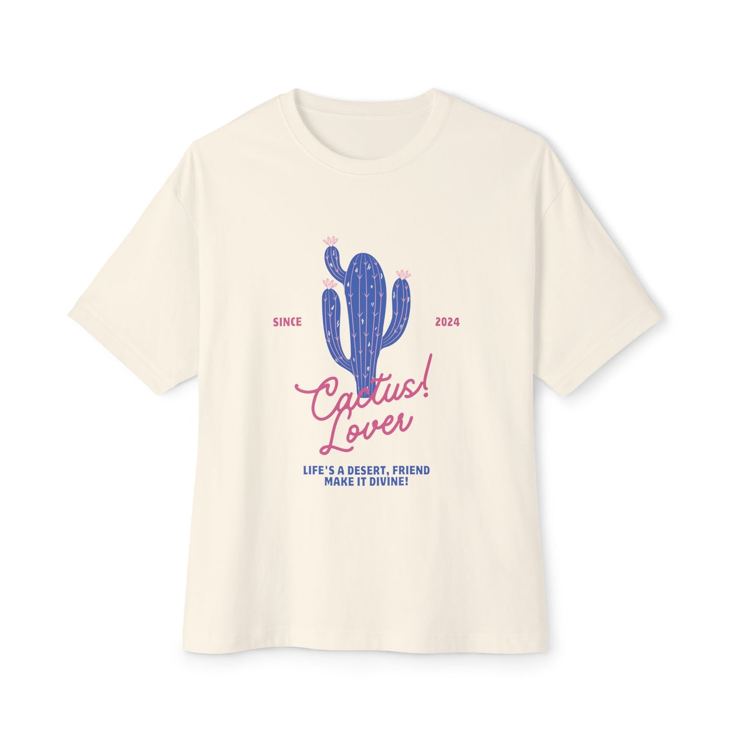 Cactus Lover Boxy Tee - Ideal for Plant Enthusiasts, Casual Wear, Gift for Friends, Summer Fashion, Nature Lovers