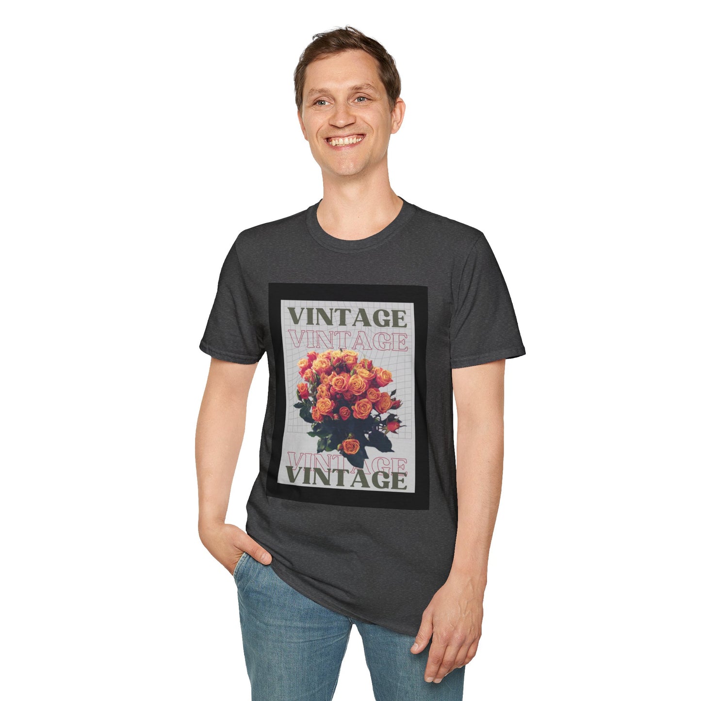 Vintage Floral Graphic Unisex T-Shirt, Retro Tee, Casual Wear, Gift for Her, Vintage Aesthetic, Flower Print Shirt