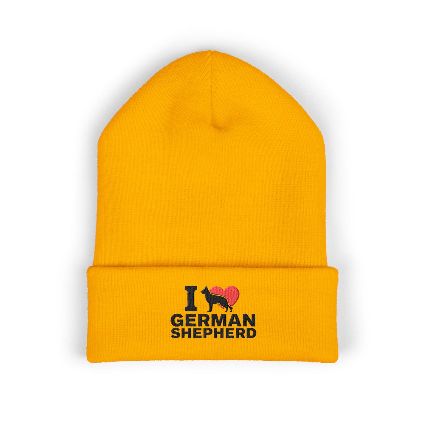 I Love German Shepherd Embroidered Classic Cuffed Beanie