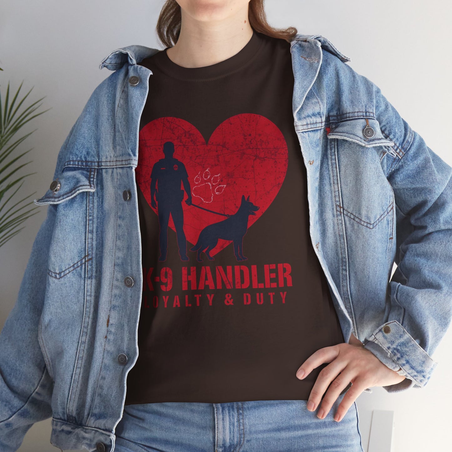 K-9 Handler Heavy Cotton Tee - Loyalty & Duty Shirt, Dog Lover Gift