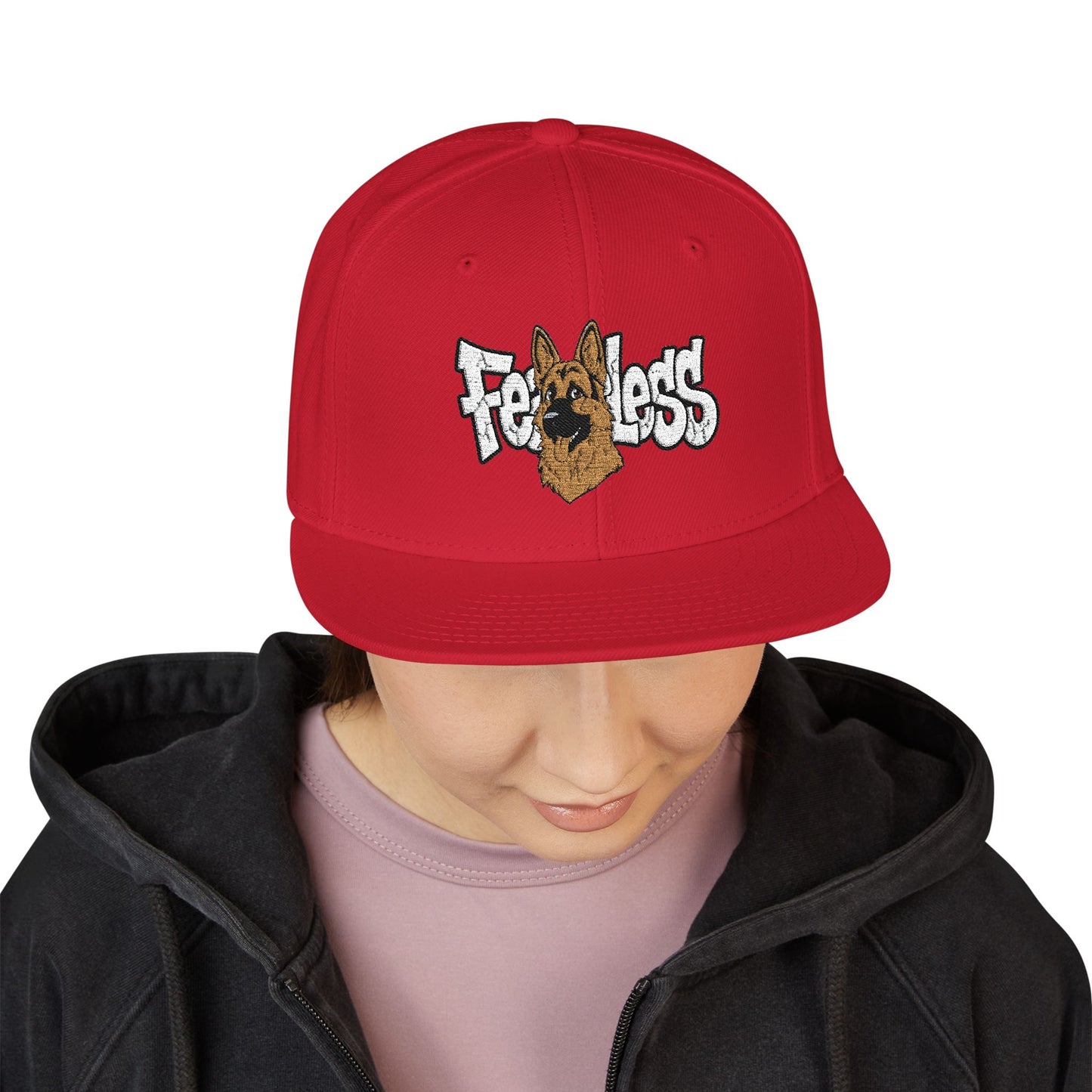 German Shepherd Embroidered Snapback Hat - Fearless