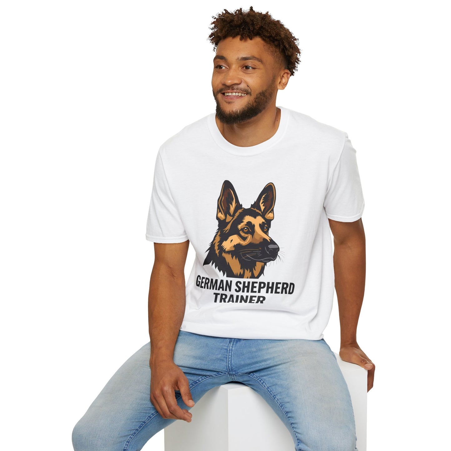 German Shepherd Trainer Unisex Softstyle T-Shirt, Dog Lover Gift, Pet Trainer Apparel