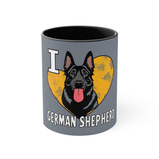German Shepherd Lover Accent Mug | Cute Dog Coffee Cup, Pet Gift, Dog Owner Present, Dog Theme Drinkware, Animal Lover Mug