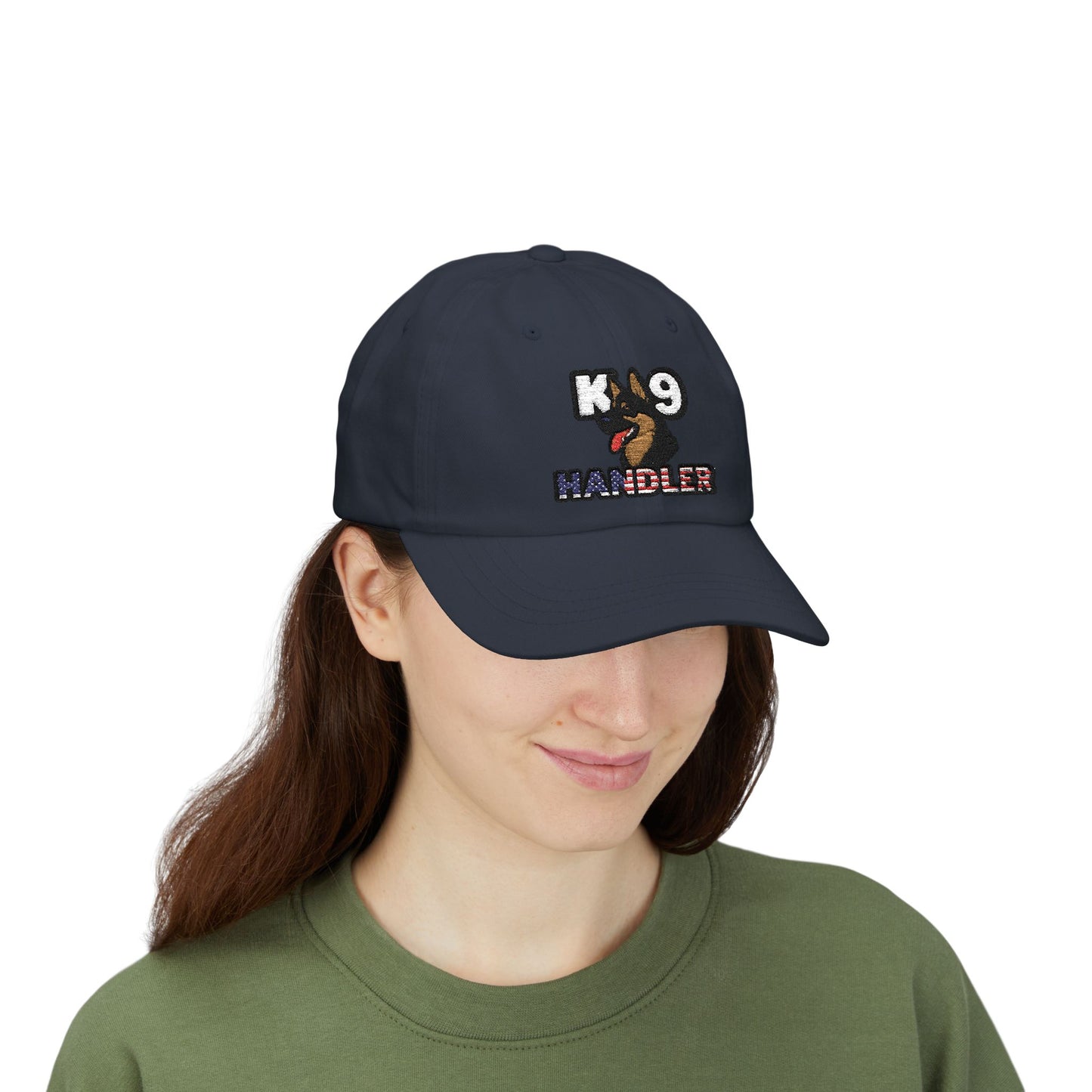 Embroidered K9 Handler Classic Dad Cap Featuring a German Shepherd