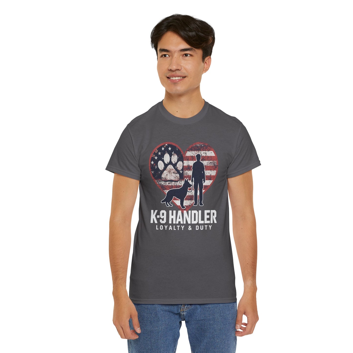 K-9 Handler Heart Tee | Loyalty & Duty T-Shirt | Dog Lover Gift, Police Support Shirt