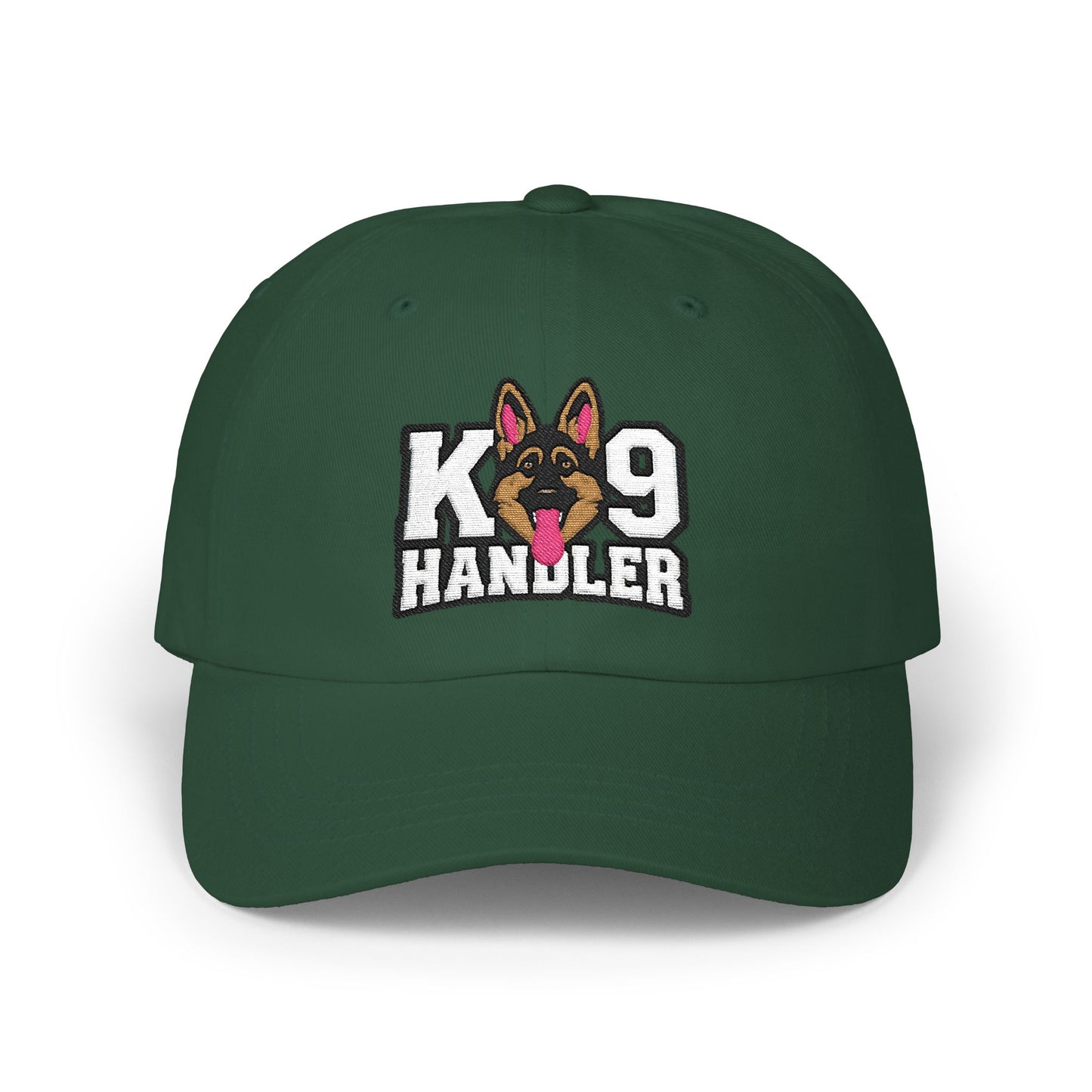 K9 Handler Classic Embroidered Dad Cap Featuring German Shepherd – Perfect Gift for Dog Lovers, Adjustable Hat for Outdoor Adventures