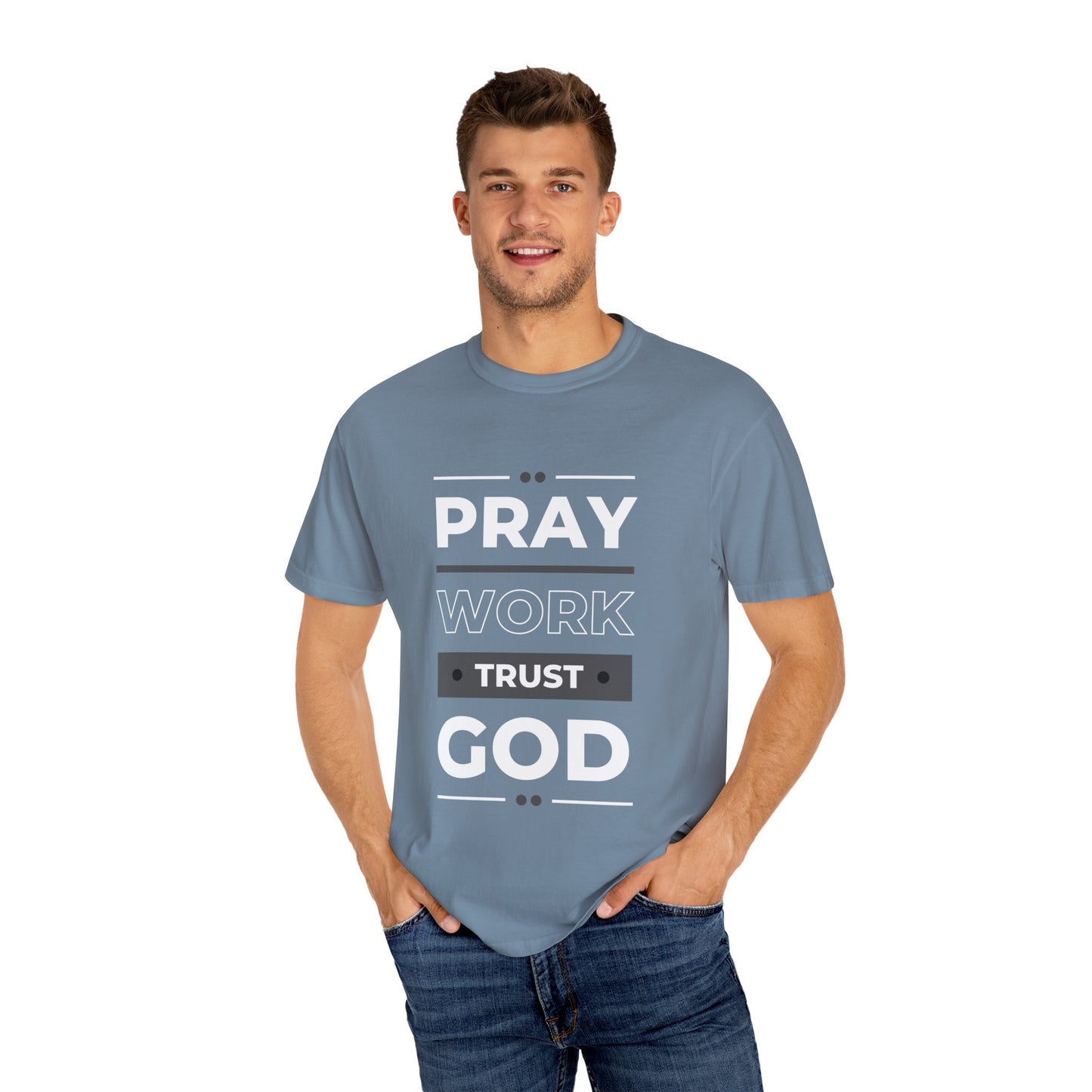 Faith-Inspired Garment-Dyed T-shirt, Inspirational Tee, God Trust Shirt, Religious Apparel, Motivational Gift, Unisex Fashion