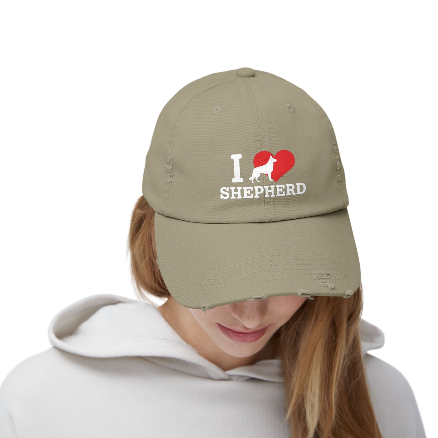 I Love German Shepherd Distressed Cap - Dog Lovers Gift