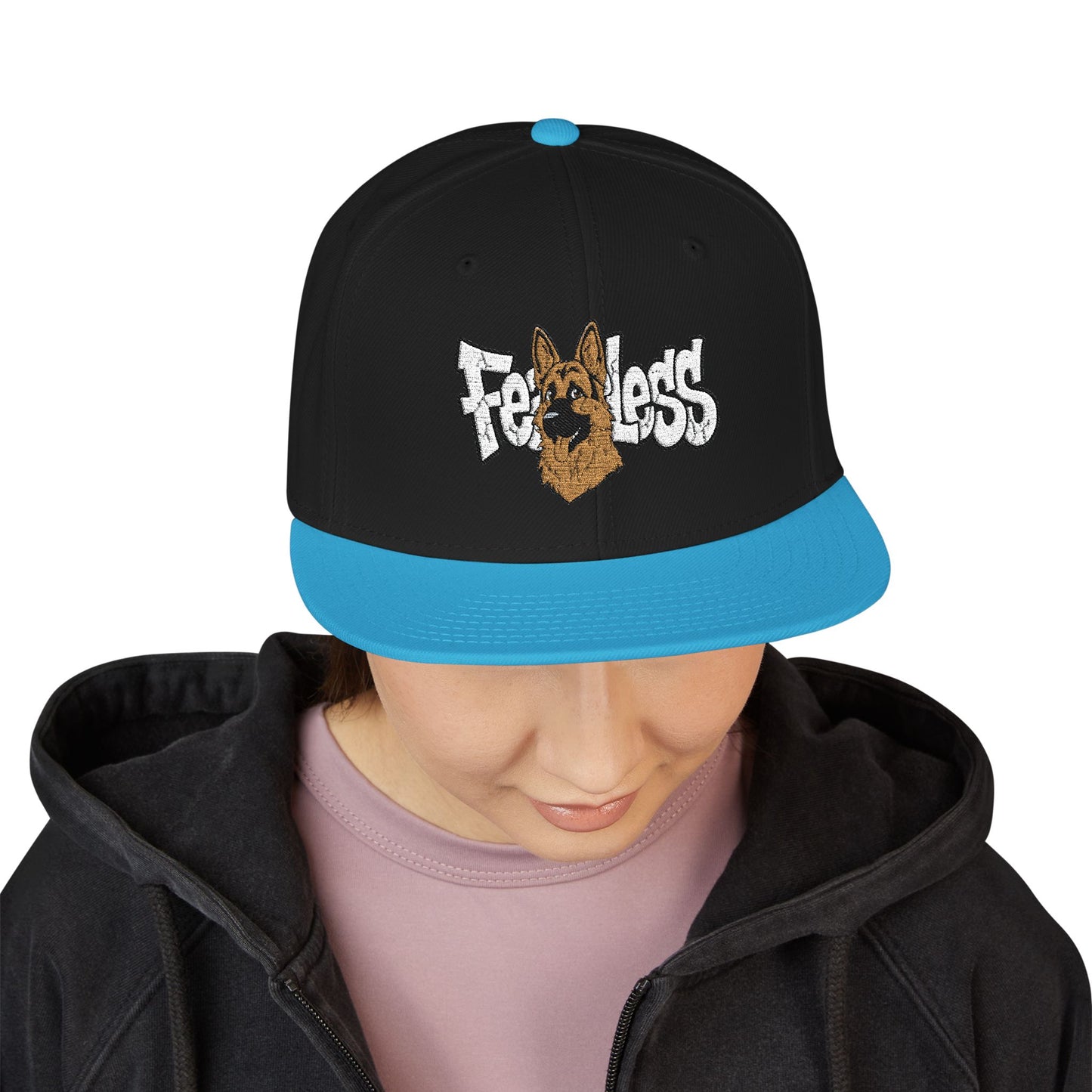 German Shepherd Embroidered Snapback Hat - Fearless