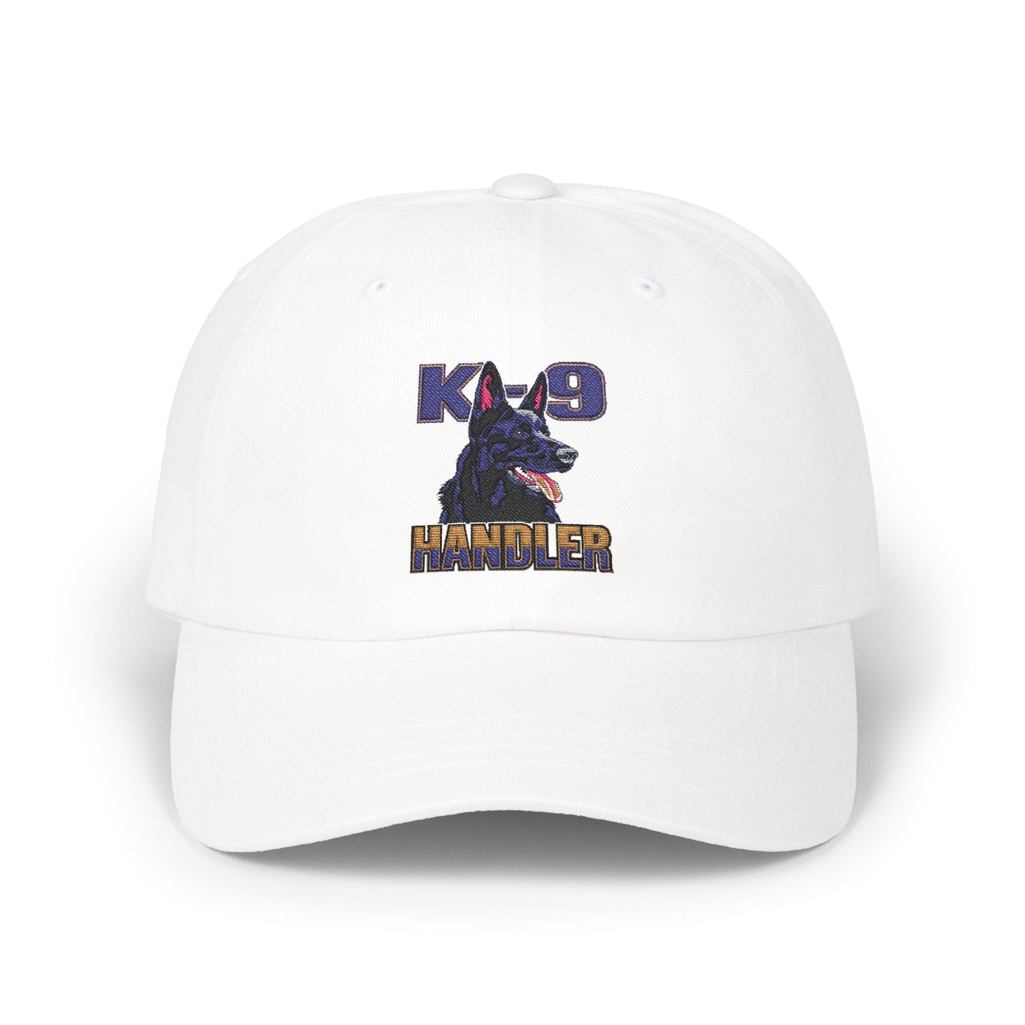Embroidered K9 Handler Classic Dad Cap - Featuring a Black German Shepherd, Adjustable Cap for Pet Owners, Outdoor Hat