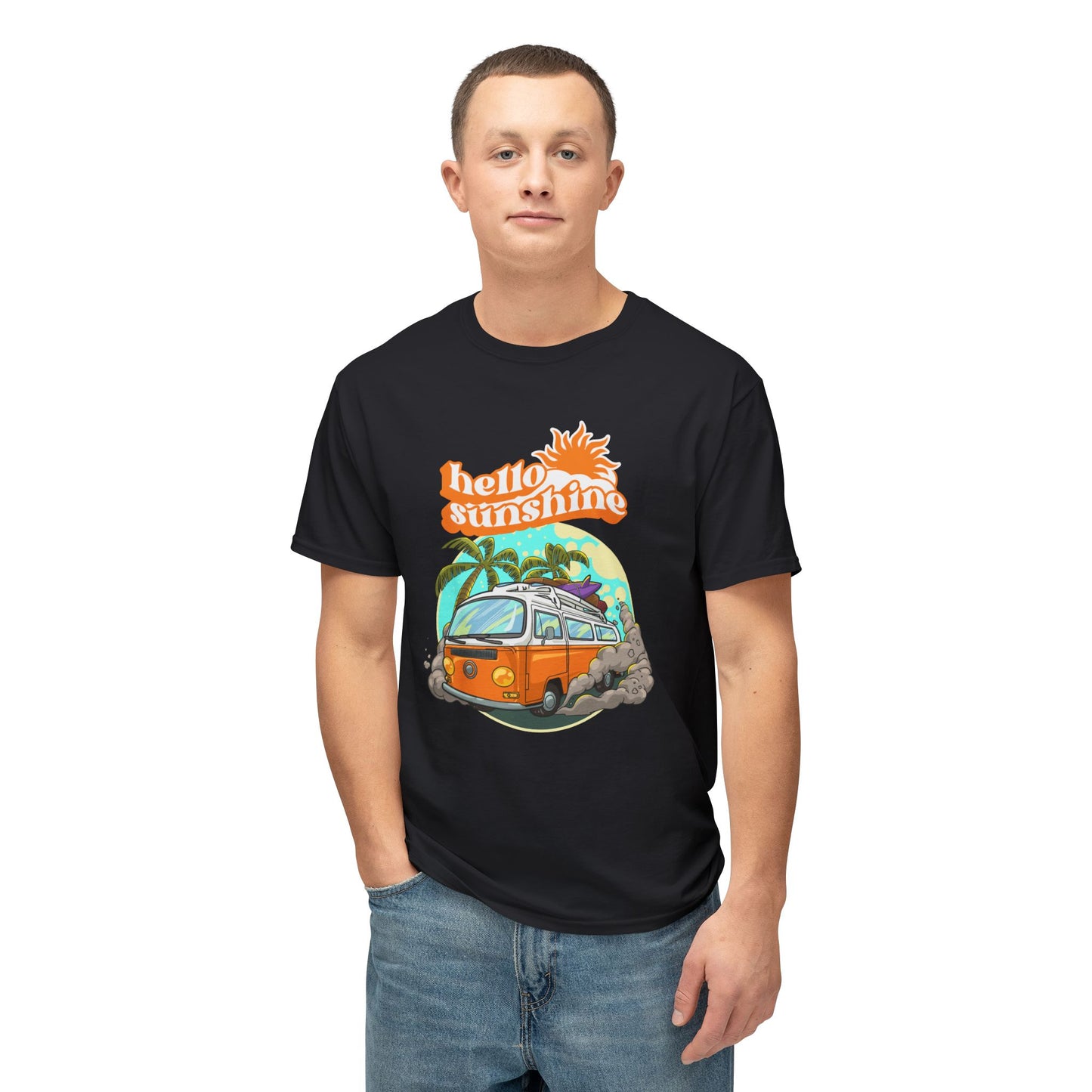 Hello Sunshine Beach Vibe T-Shirt, Summer Tee, Vacation Shirt, Gift for Travelers, Cool Graphic Tee