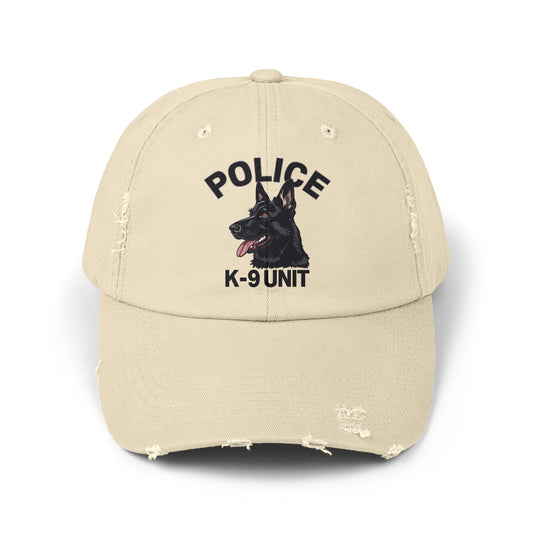 K-9 Unit Police Hat Featuring German Shepherd | Stylish Unisex Distressed Cap | Dog Lover Gift