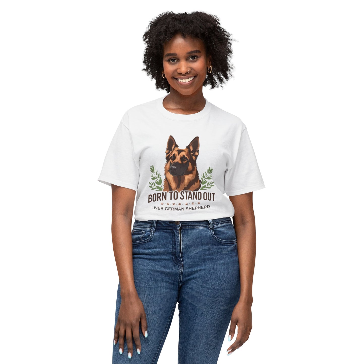 Born to Stand Out Unisex Dog Lover T-Shirt, Liver German Shepherd Shirt, Pet Owner Gift, Animal Lover Apparel, Birthday Gift Idea, Summer Style