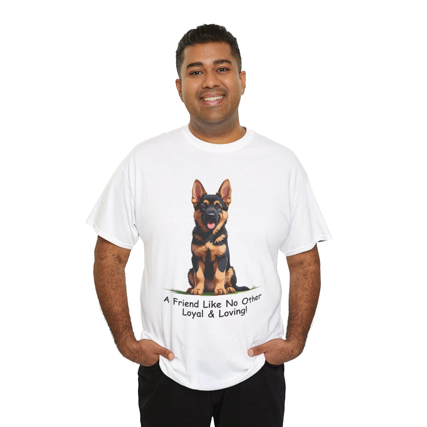 Adorable German Shepherd Puppy Lover Tee: A Friend Like No Other, Dog Owner Gift, Dog Mom Shirt, Gifts for Animal Lovers, Unisex Cotton T-shirt
