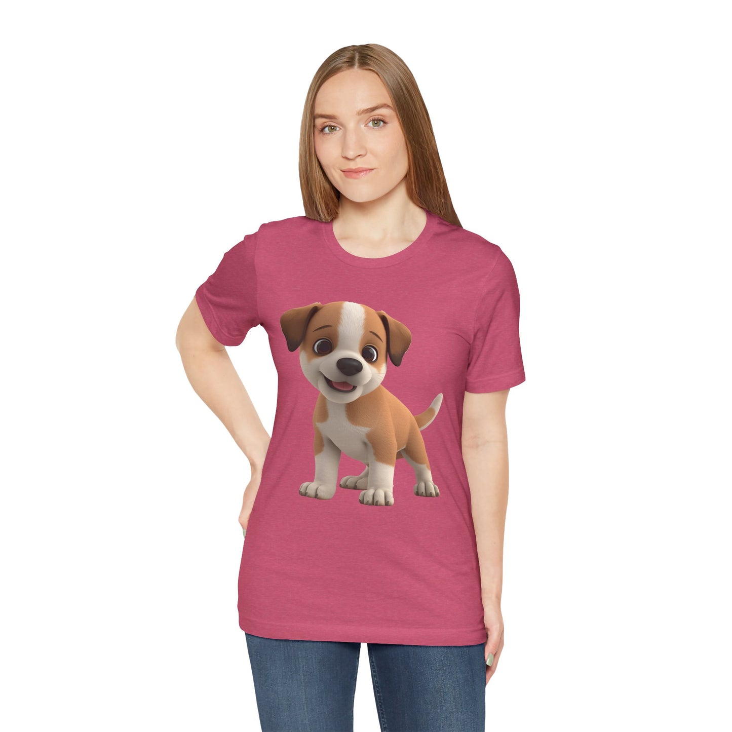 Cute Dog 3D Graphic Tee, Fun Animal Shirt, Dog Lover Gift, Playful Fashion Statement
