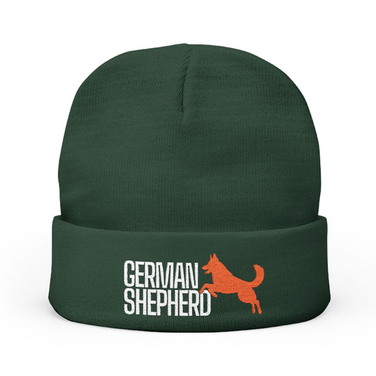 German Shepherd Embroidered Knit Beanie | Cozy Pet Lover's Cap