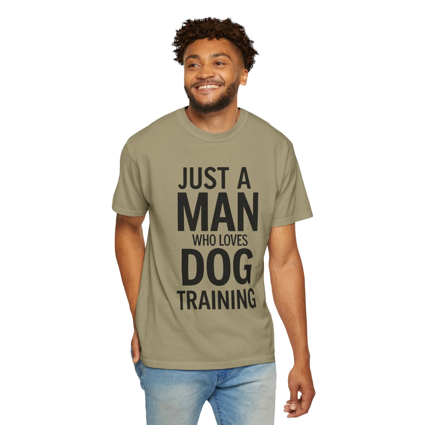 Dog Training Enthusiast T-Shirt - Just a Man Who Loves Dog Training, Pet Lover Gift, Casual Comfort Wear, Dog Owner Apparel, Gift for Dog Lovers