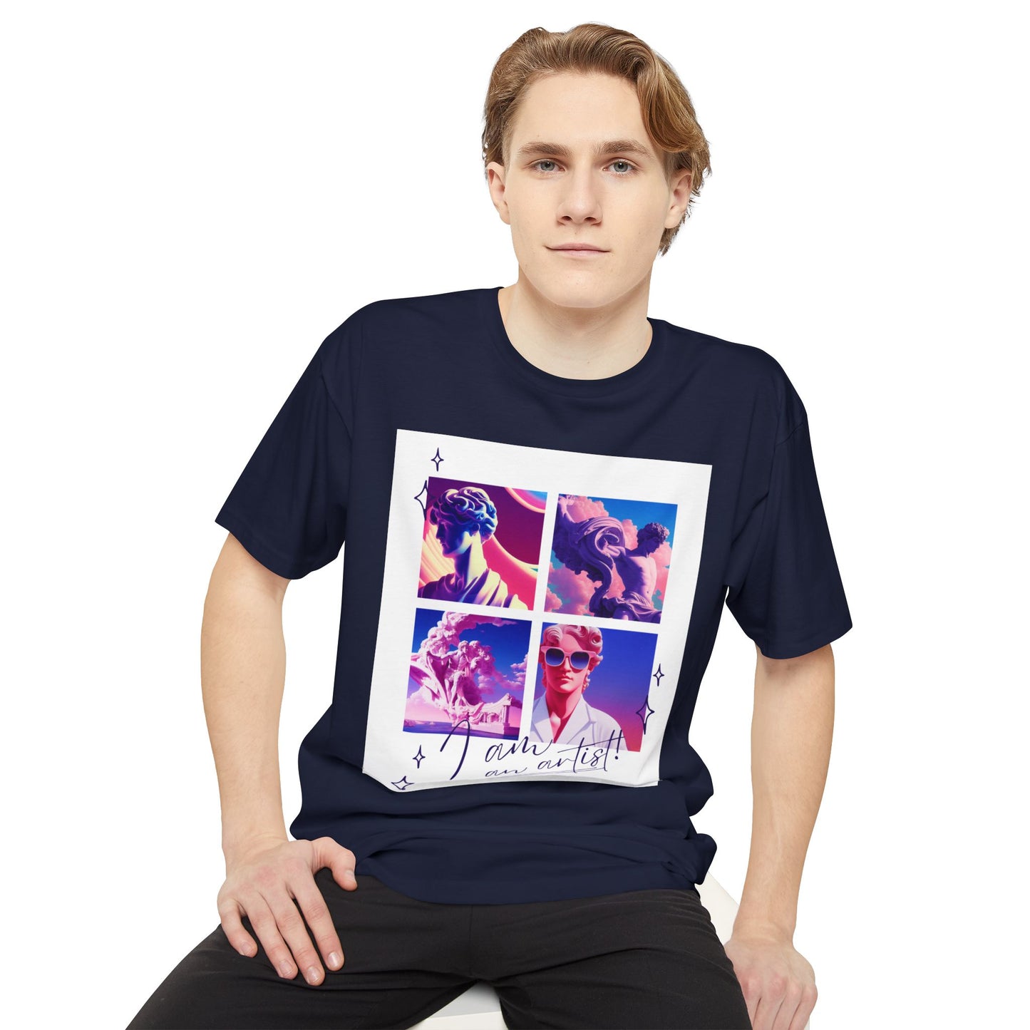 Urban Graphic Tee with Artistic Collage Design, Streetwear Fashion, Unisex Apparel, Casual Wear, Gift for Art Lovers